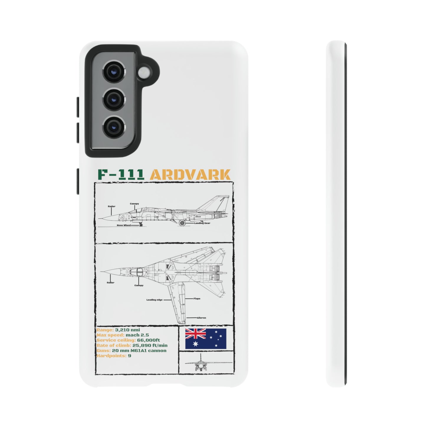F-111 Aardvark Schematic edition phone case (RAAF Colour-Way)