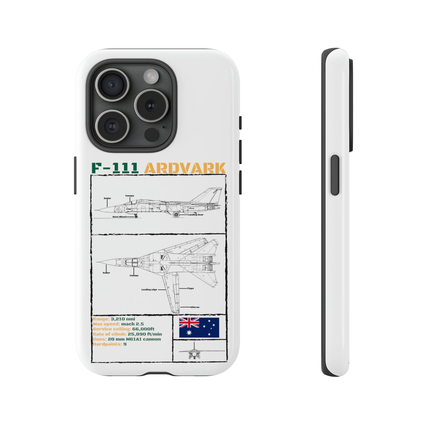 F-111 Aardvark Schematic edition phone case (RAAF Colour-Way)