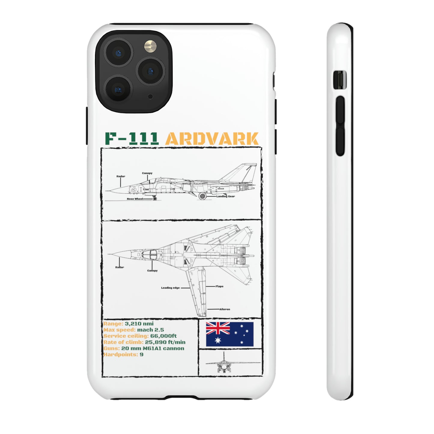 F-111 Aardvark Schematic edition phone case (RAAF Colour-Way)