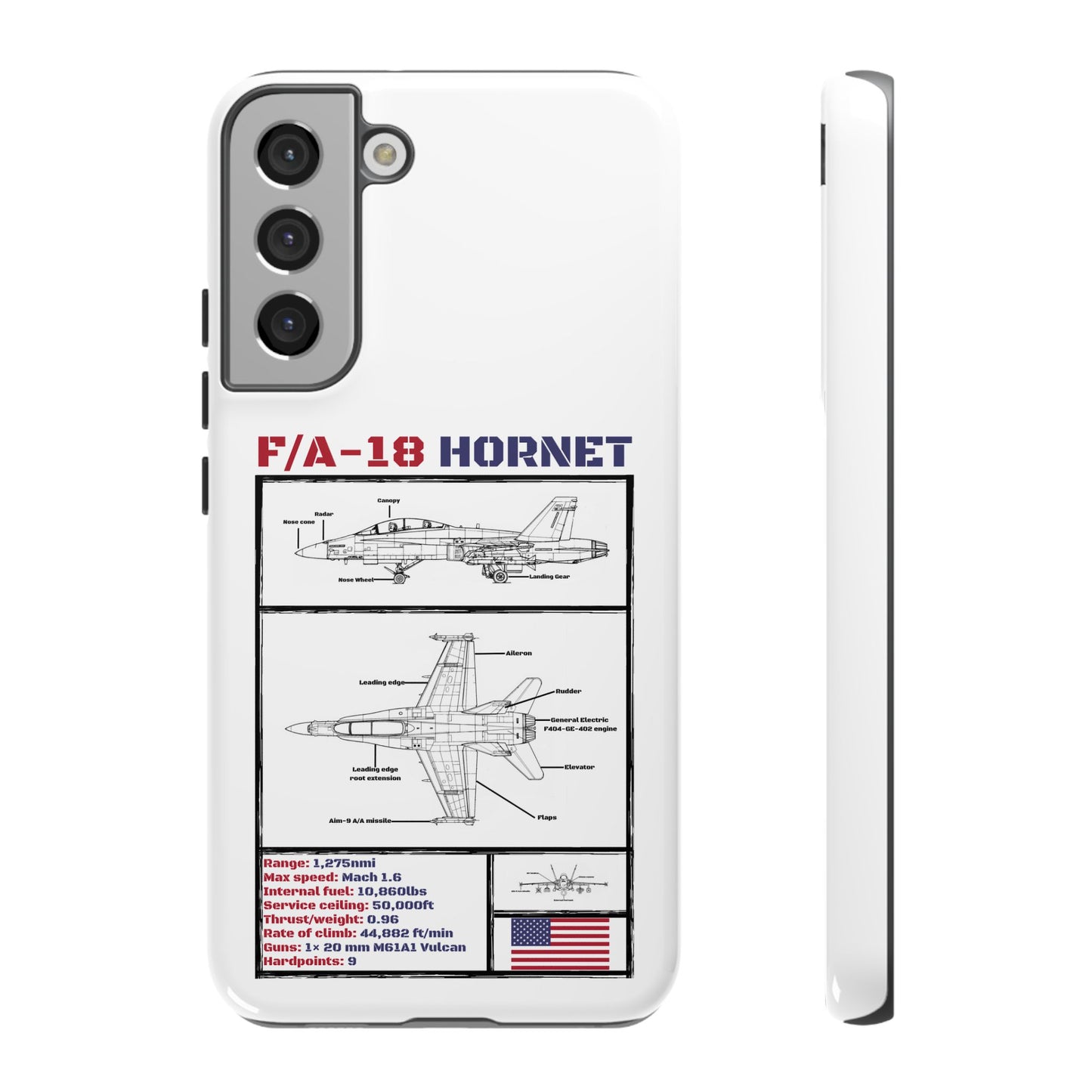 F/A-18 Hornet Schematic edition phone case (USAF Colour-Way)