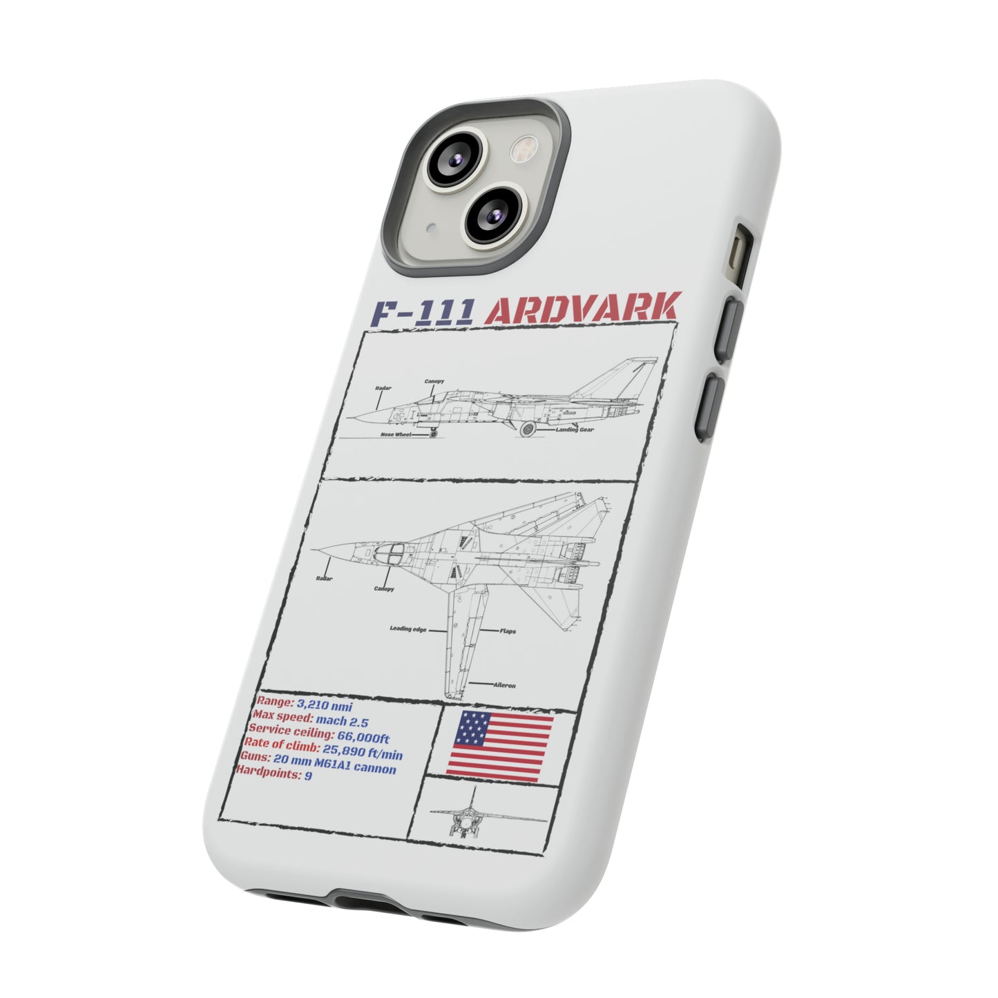 F-111 Aardvark Schematic edition phone case (USAF Colour-Way)
