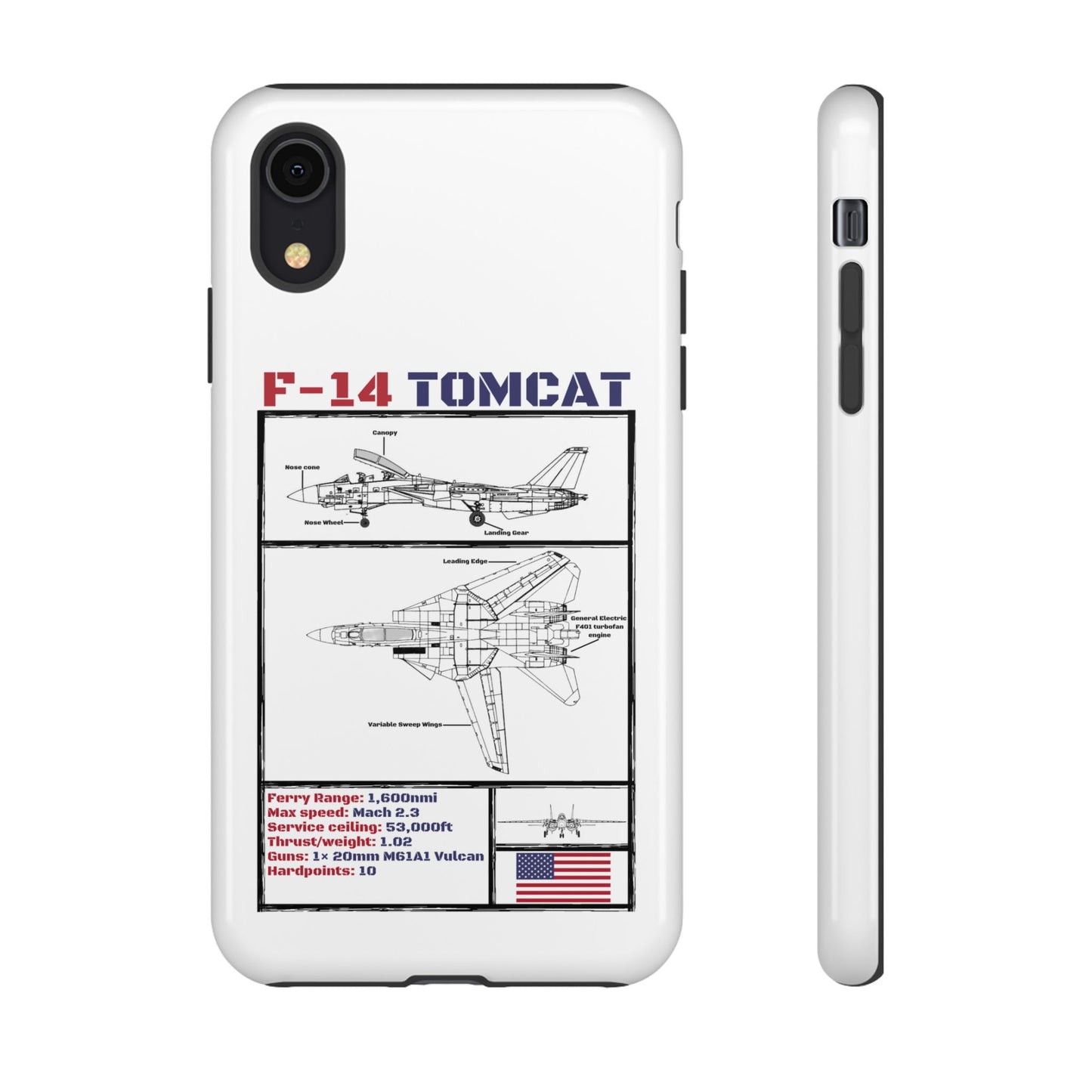 F-14 Tomcat Schematic edition phone case (USAF Colour-Way)