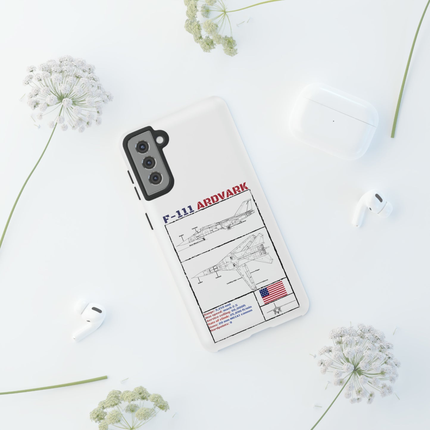 F-111 Aardvark Schematic edition phone case (USAF Colour-Way)