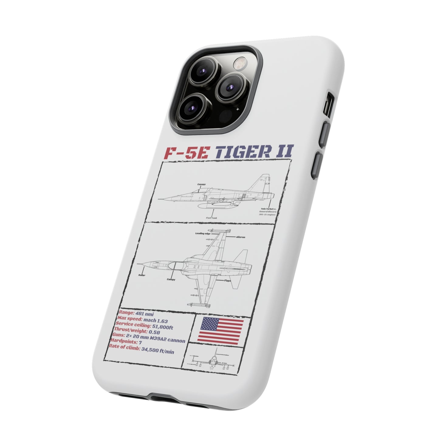 F-5E Schematic edition phone case (USAF Colour-Way)