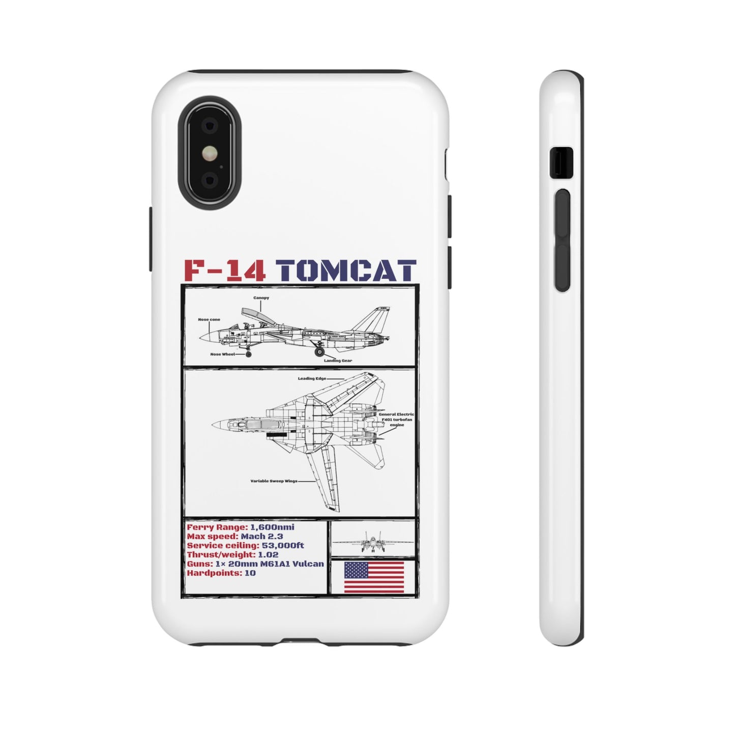 F-14 Tomcat Schematic edition phone case (USAF Colour-Way)