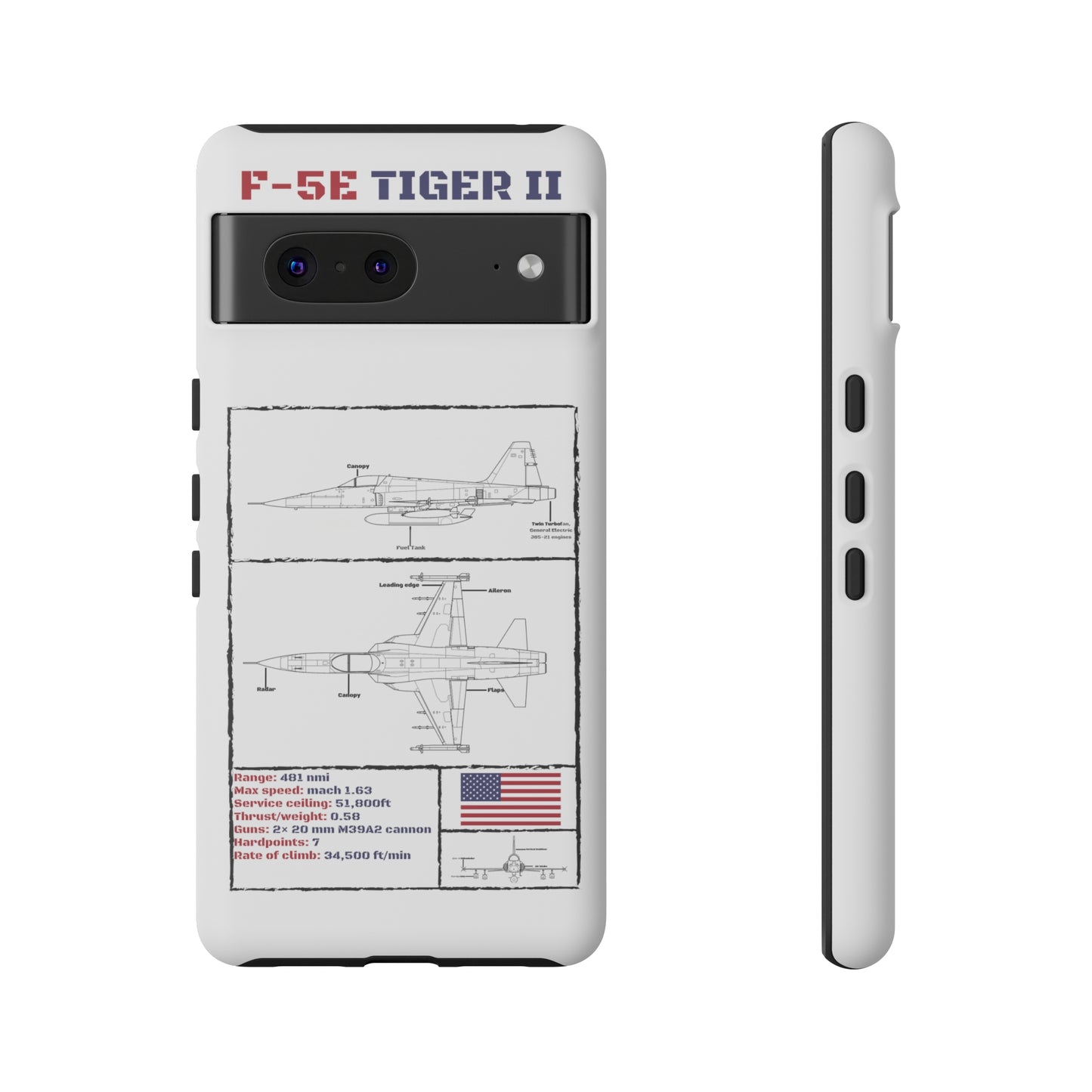 F-5E Schematic edition phone case (USAF Colour-Way)