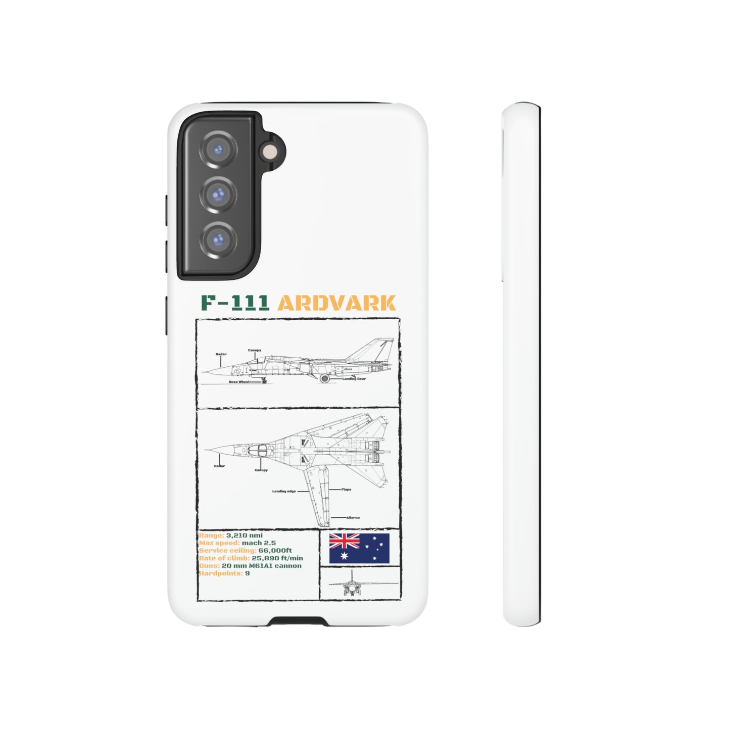 F-111 Aardvark Schematic edition phone case (RAAF Colour-Way)