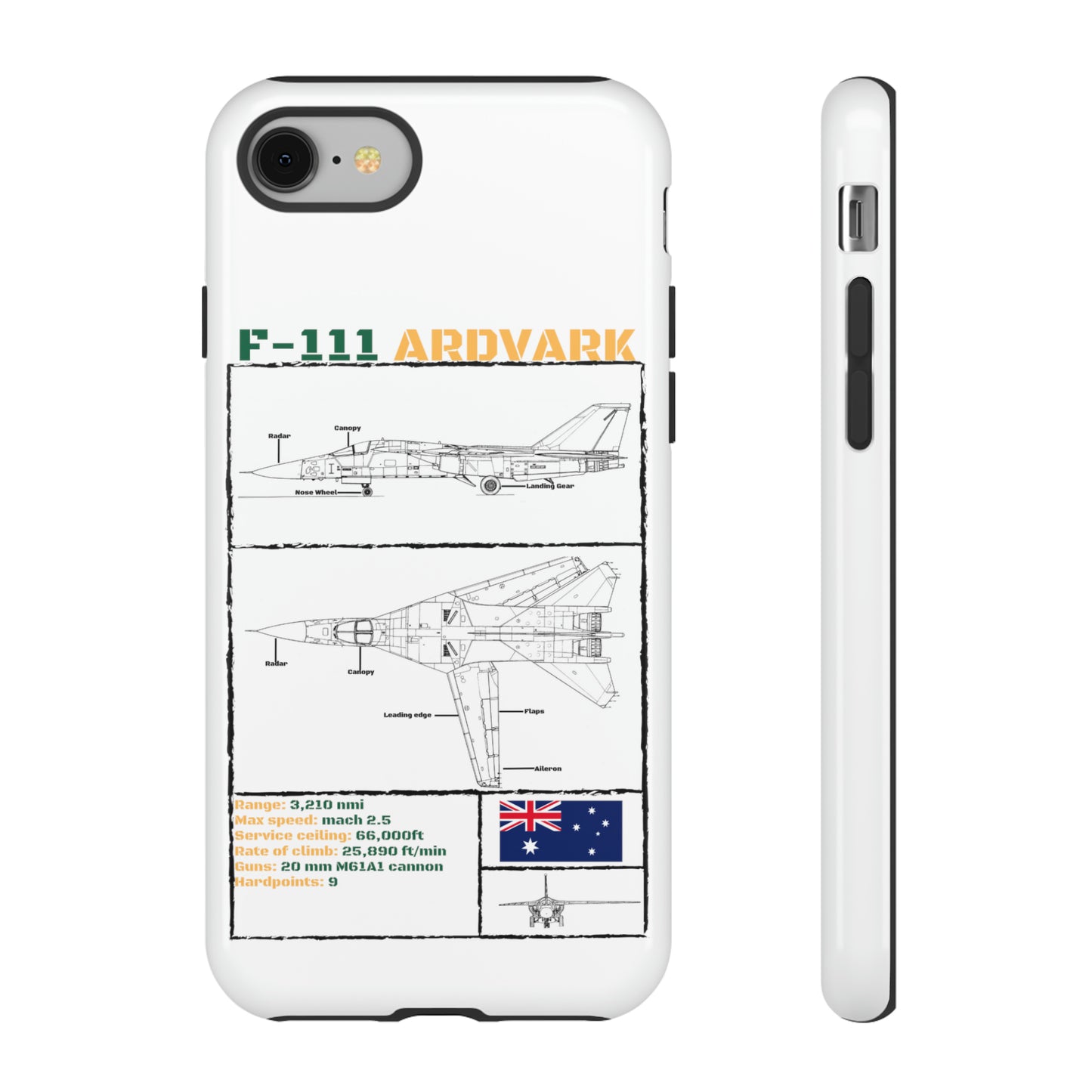 F-111 Aardvark Schematic edition phone case (RAAF Colour-Way)