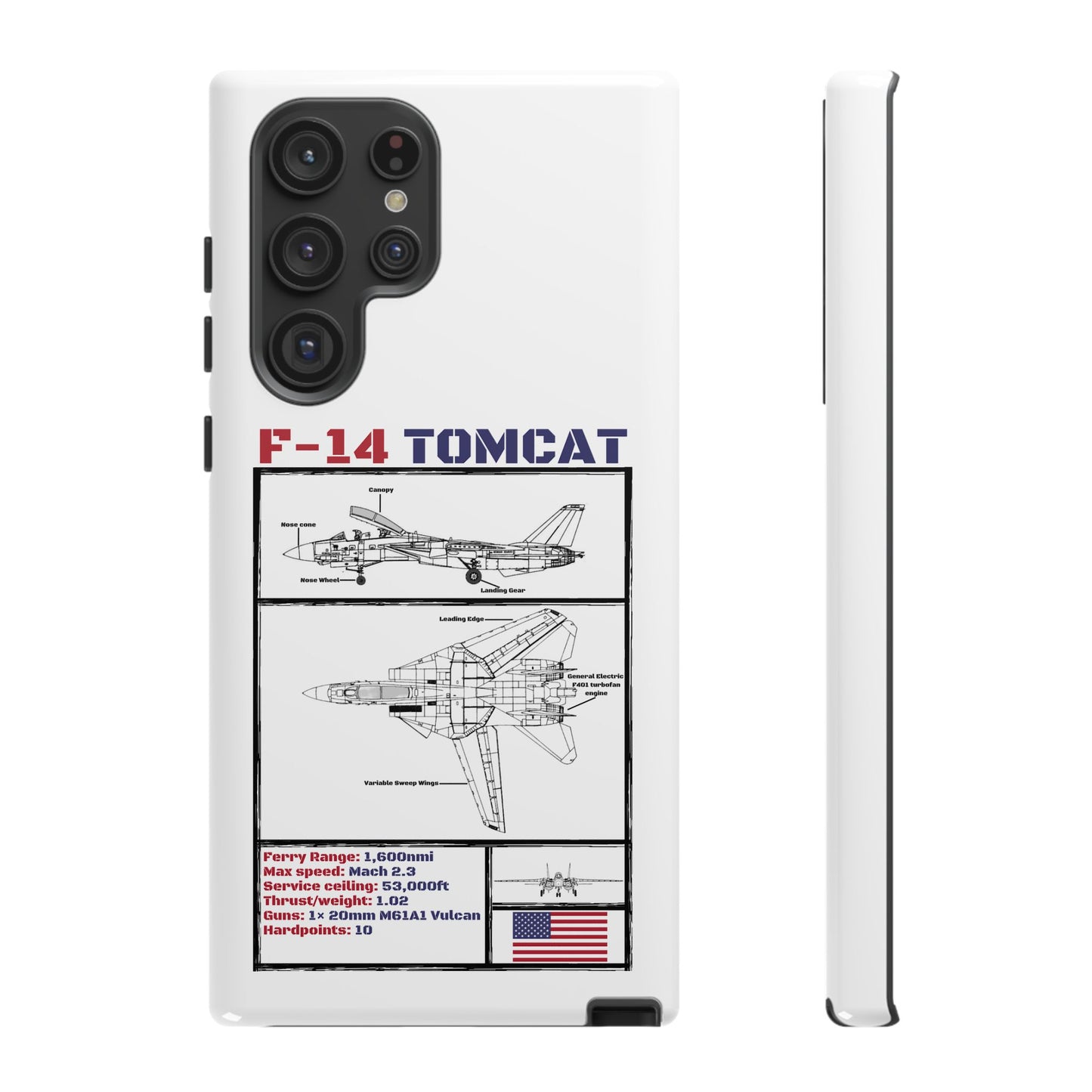 F-14 Tomcat Schematic edition phone case (USAF Colour-Way)