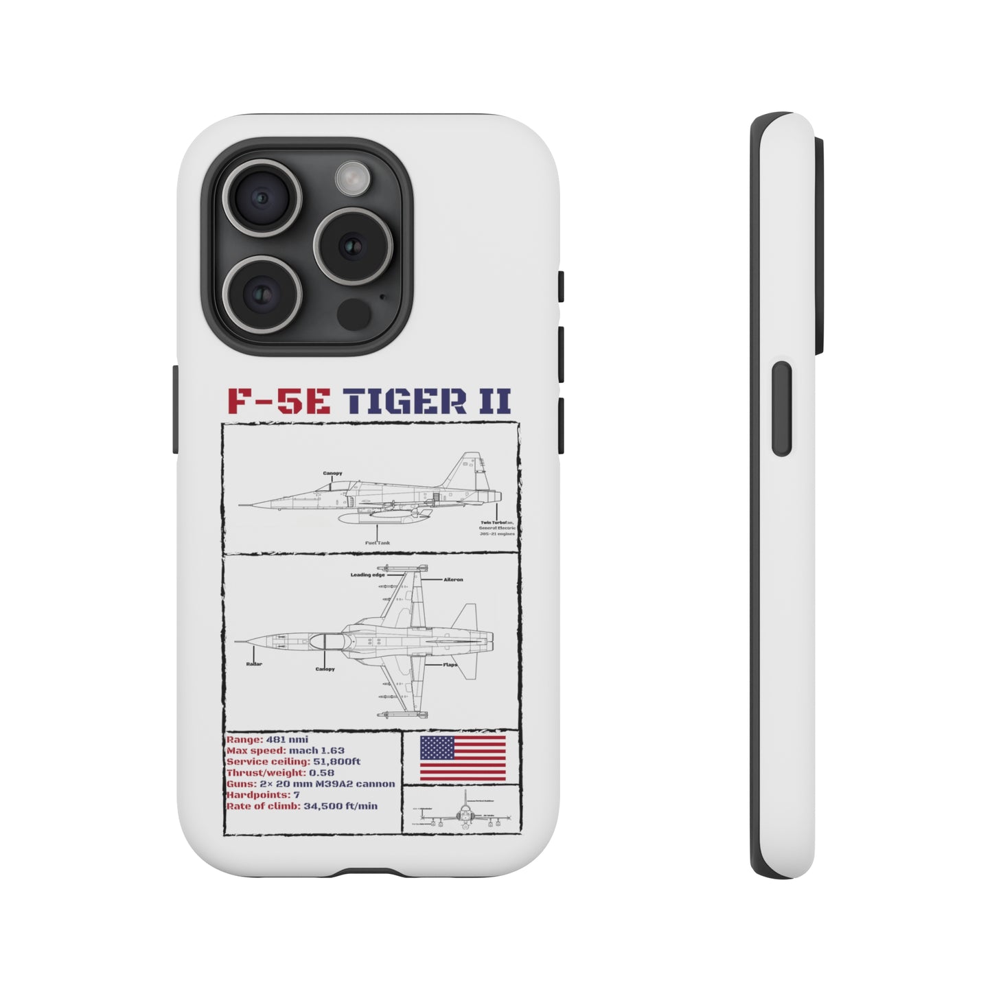 F-5E Schematic edition phone case (USAF Colour-Way)