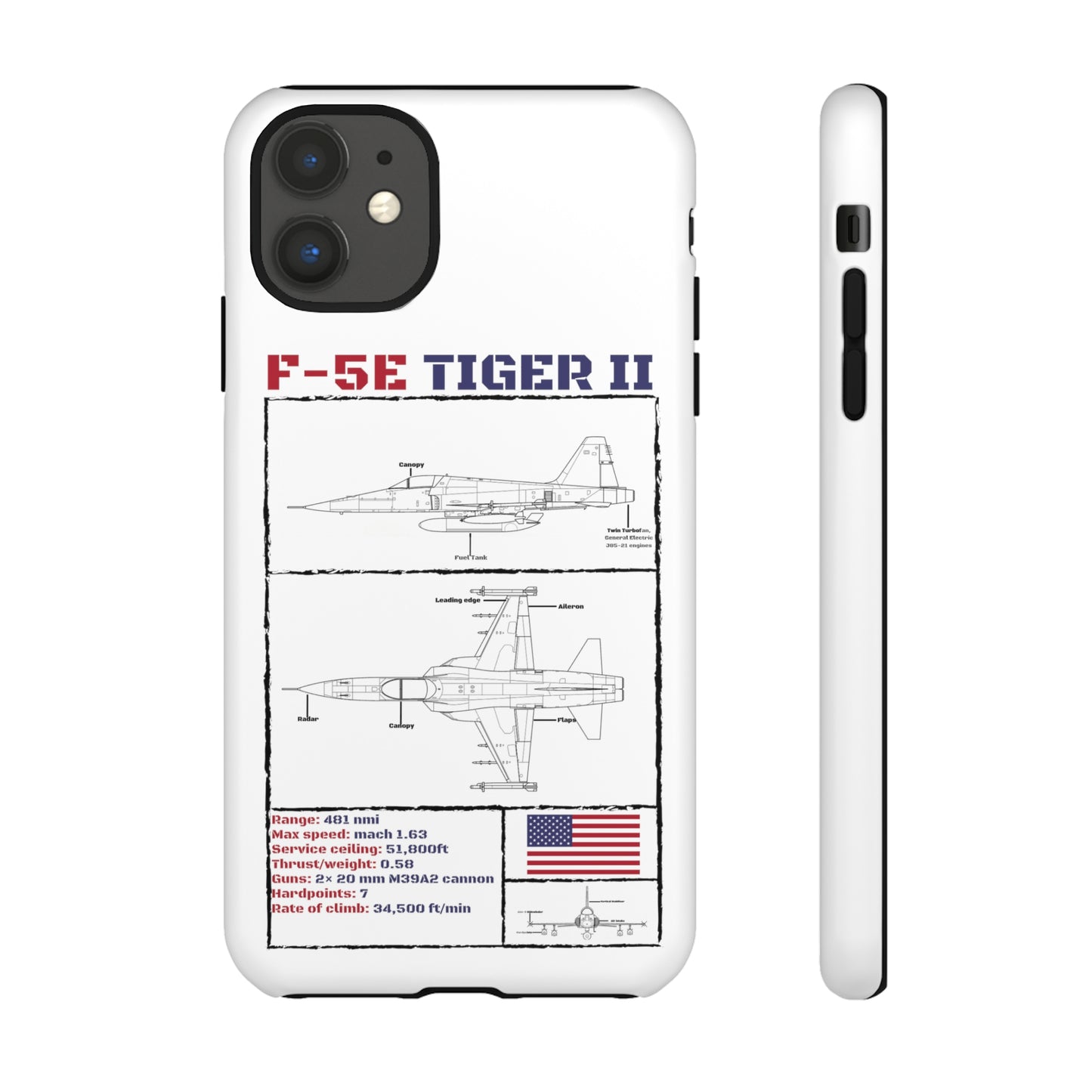 F-5E Schematic edition phone case (USAF Colour-Way)