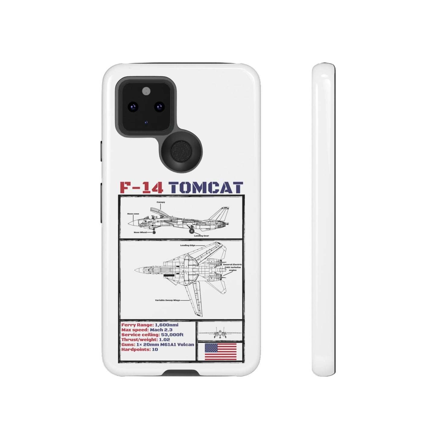 F-14 Tomcat Schematic edition phone case (USAF Colour-Way)