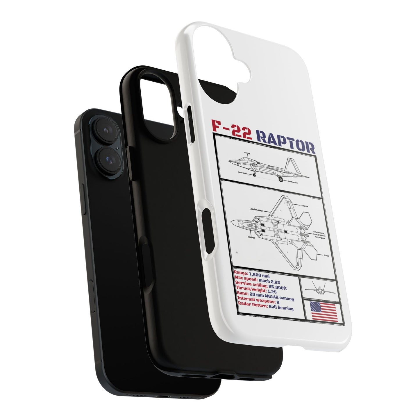 F-22 Raptor Schematic edition phone case (USAF Colour-Way)