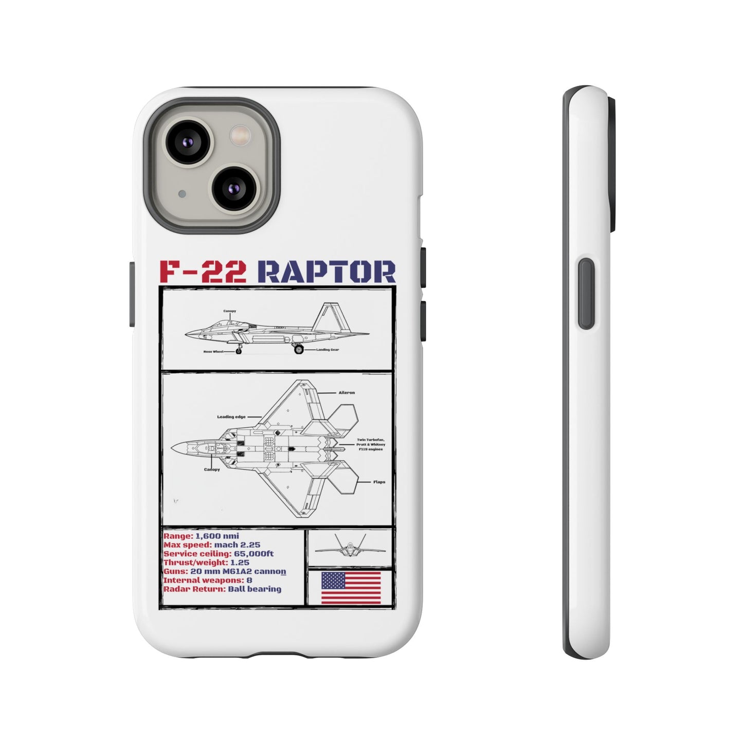 F-22 Raptor Schematic edition phone case (USAF Colour-Way)