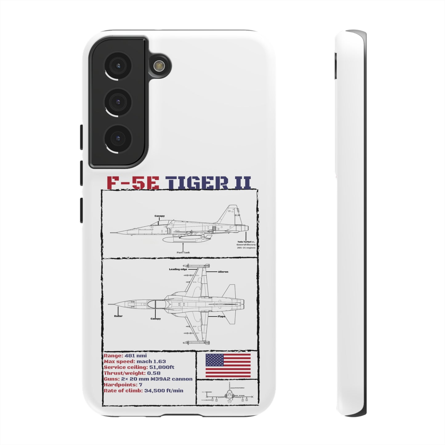 F-5E Schematic edition phone case (USAF Colour-Way)