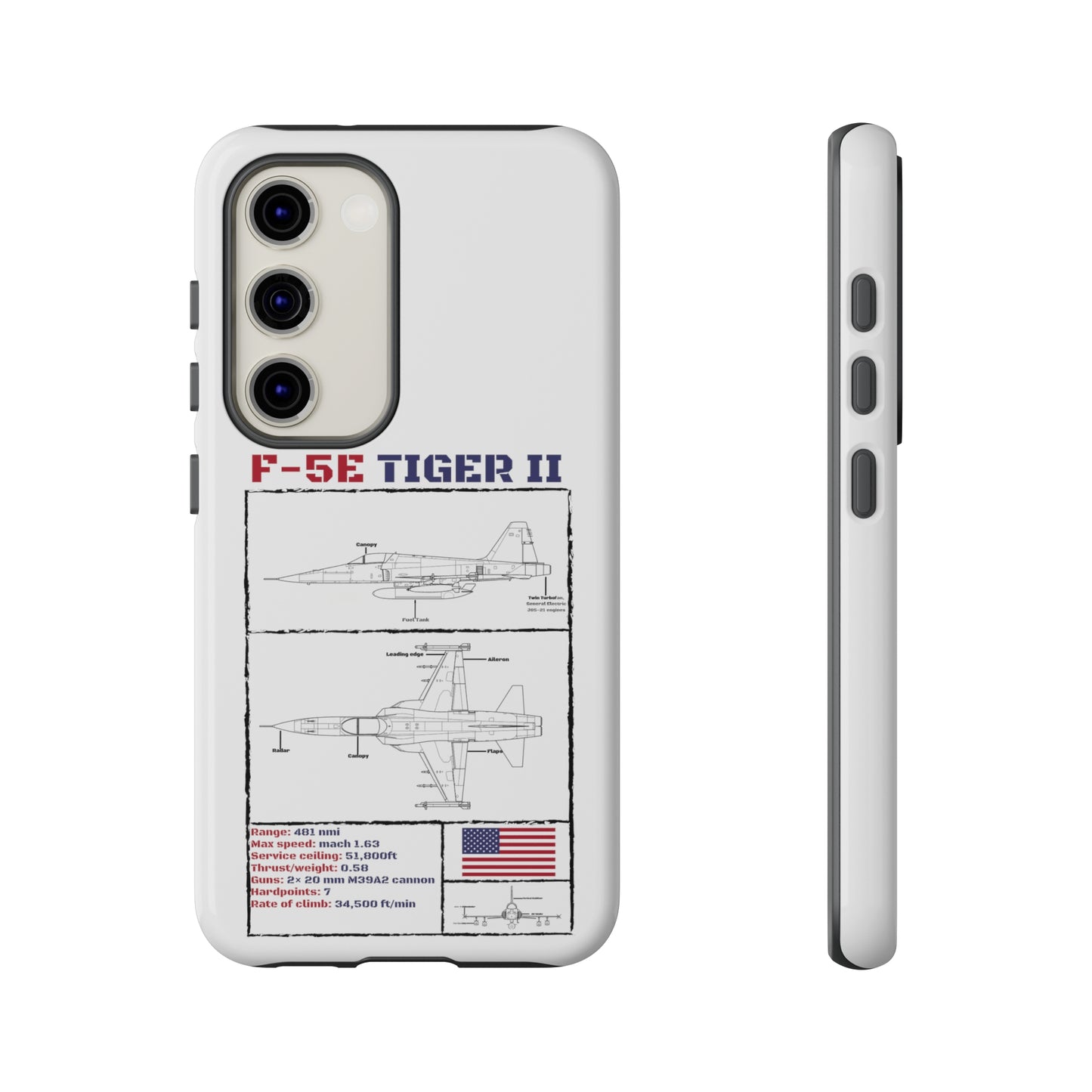F-5E Schematic edition phone case (USAF Colour-Way)