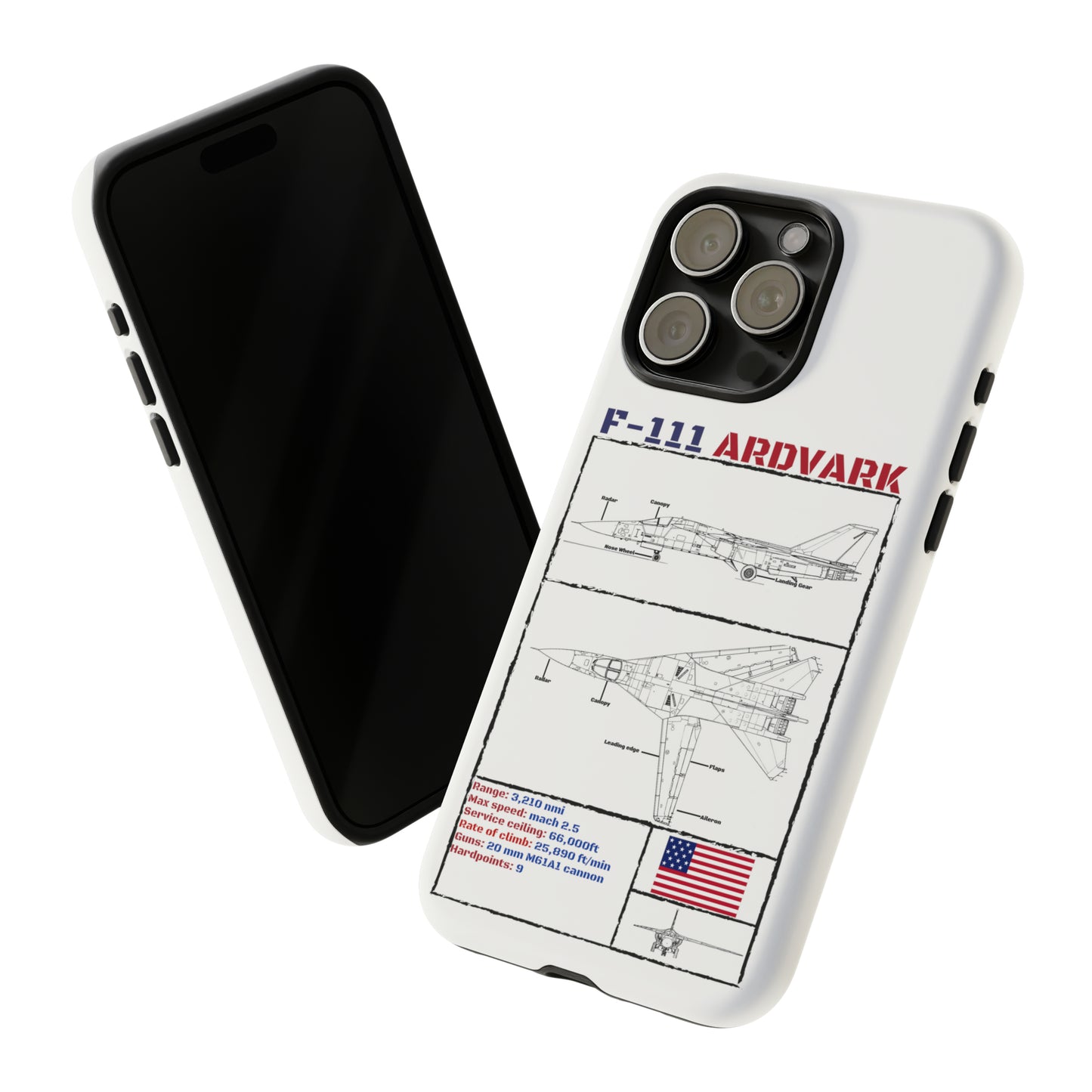 F-111 Aardvark Schematic edition phone case (USAF Colour-Way)