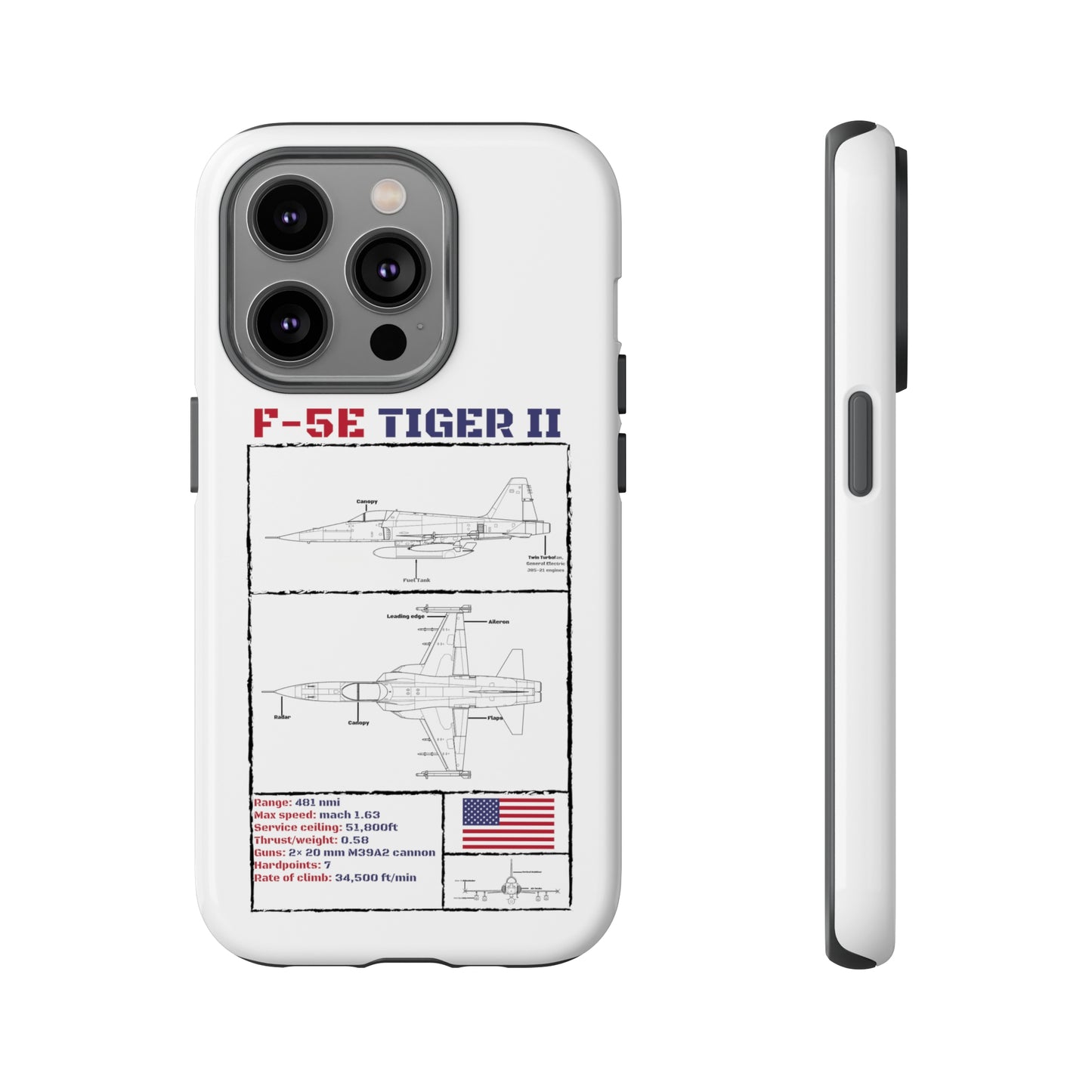 F-5E Schematic edition phone case (USAF Colour-Way)