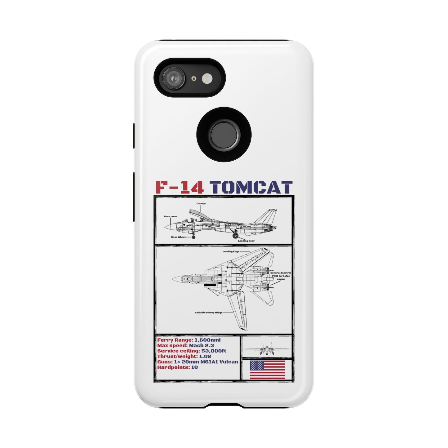 F-14 Tomcat Schematic edition phone case (USAF Colour-Way)