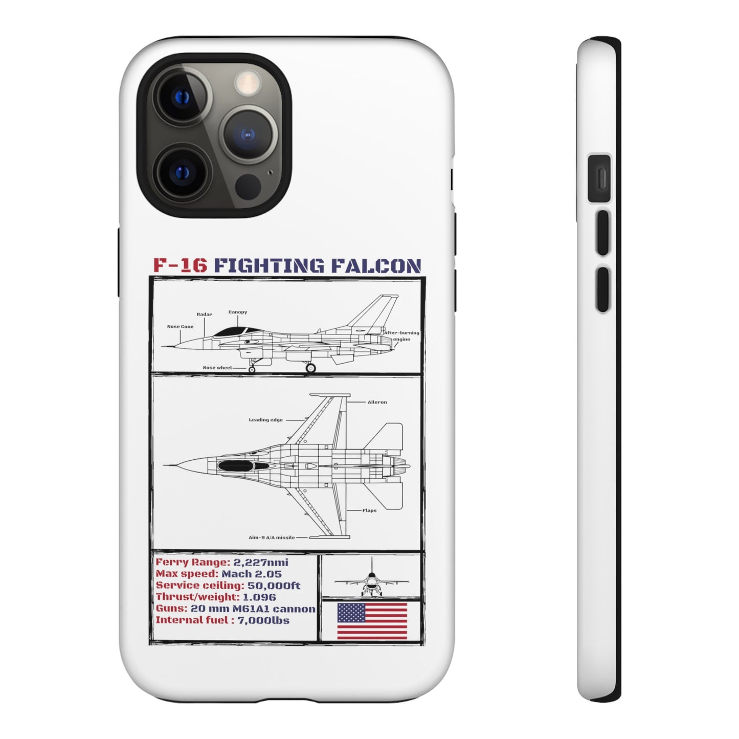 F-16 Fighting Falcon Schematic edition phone case