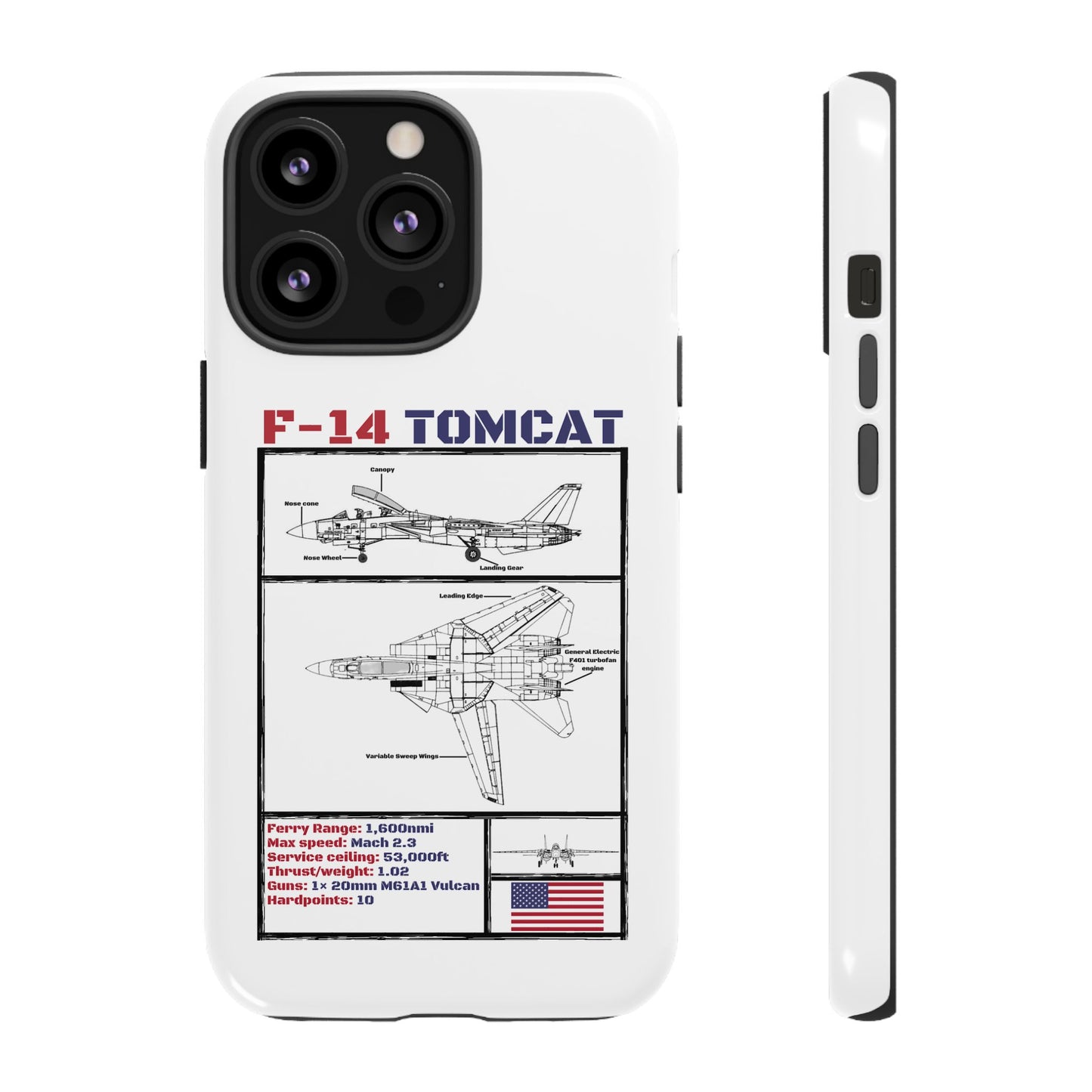 F-14 Tomcat Schematic edition phone case (USAF Colour-Way)