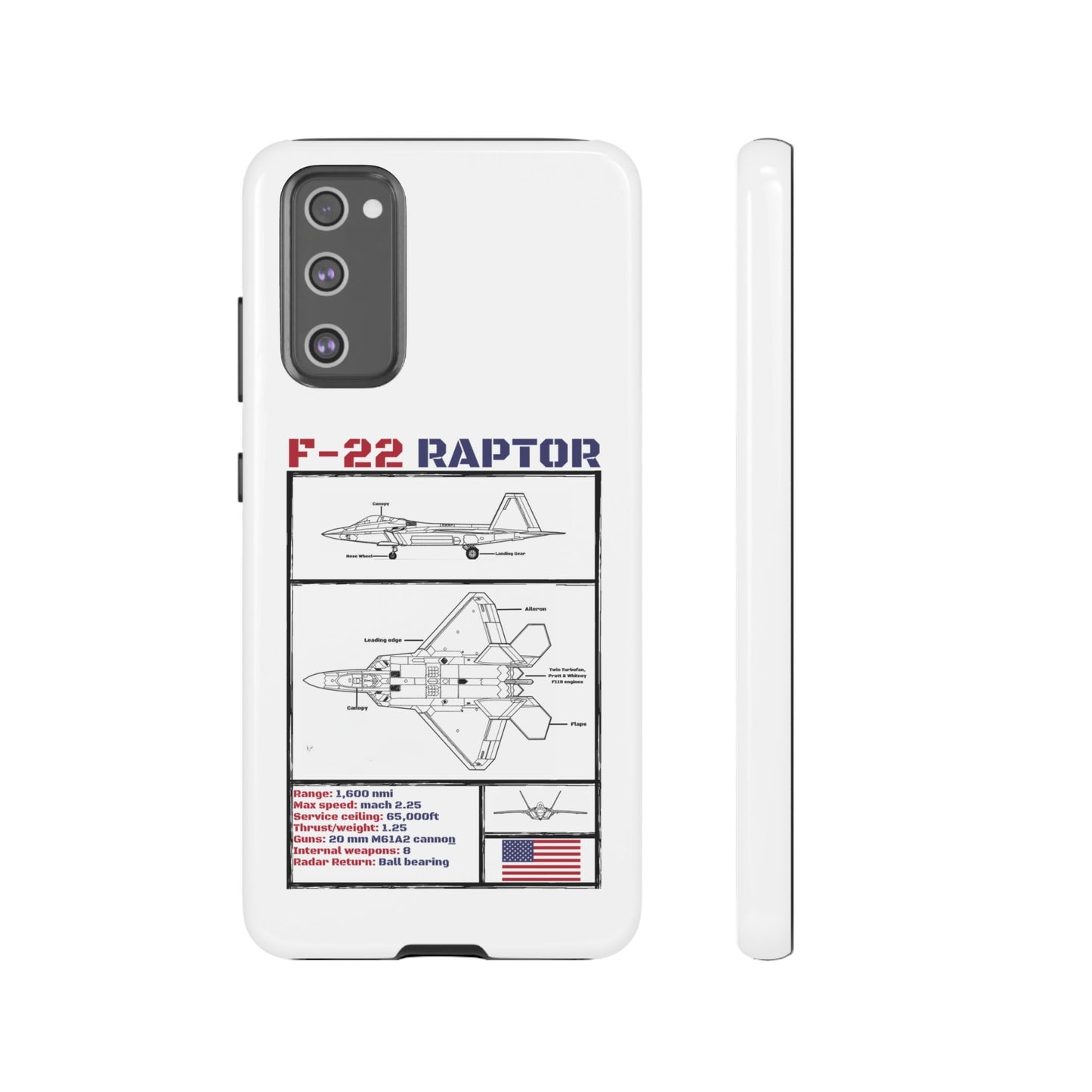 F-22 Raptor Schematic edition phone case (USAF Colour-Way)