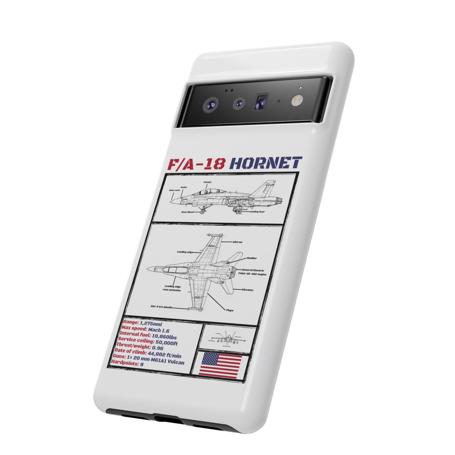 F/A-18 Hornet Schematic edition phone case (USAF Colour-Way)