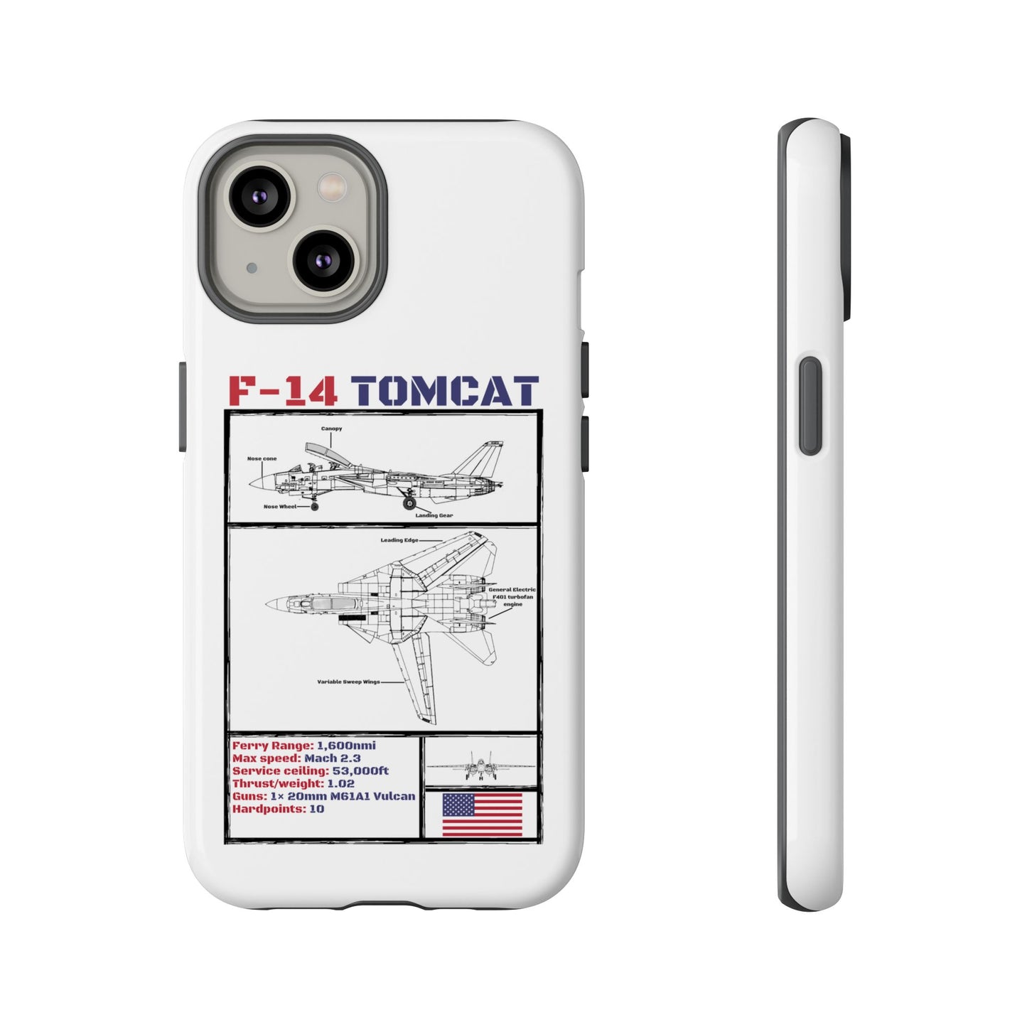 F-14 Tomcat Schematic edition phone case (USAF Colour-Way)