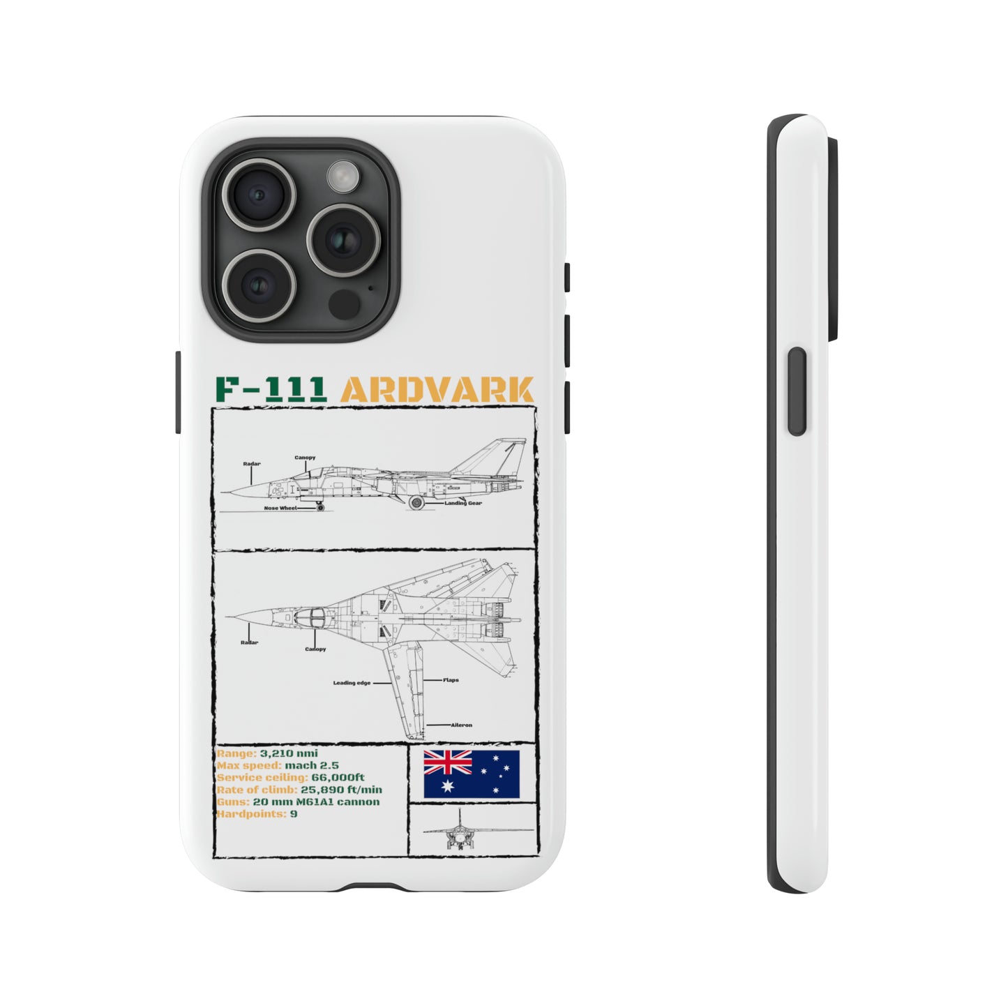 F-111 Aardvark Schematic edition phone case (RAAF Colour-Way)