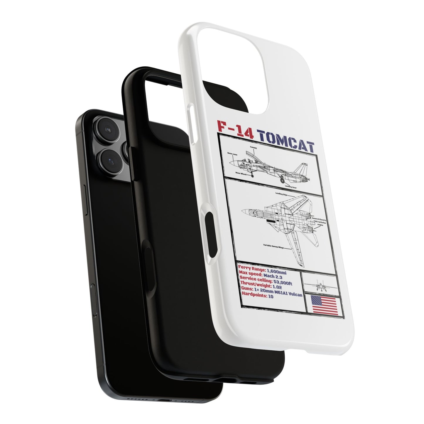 F-14 Tomcat Schematic edition phone case (USAF Colour-Way)