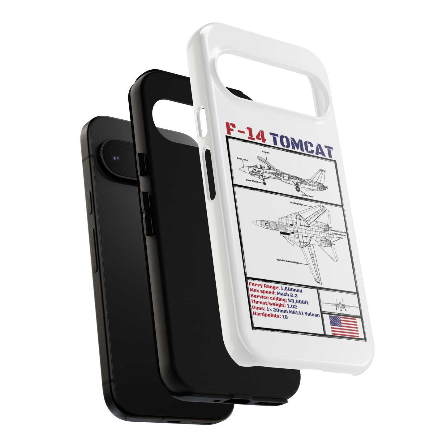 F-14 Tomcat Schematic edition phone case (USAF Colour-Way)