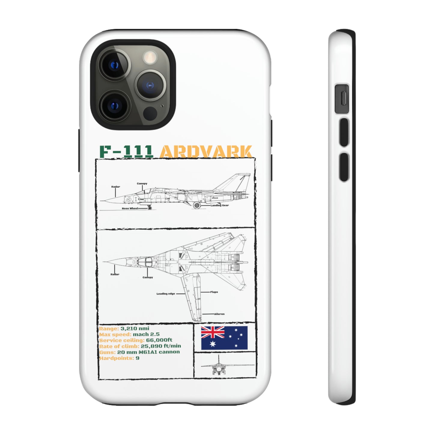 F-111 Aardvark Schematic edition phone case (RAAF Colour-Way)