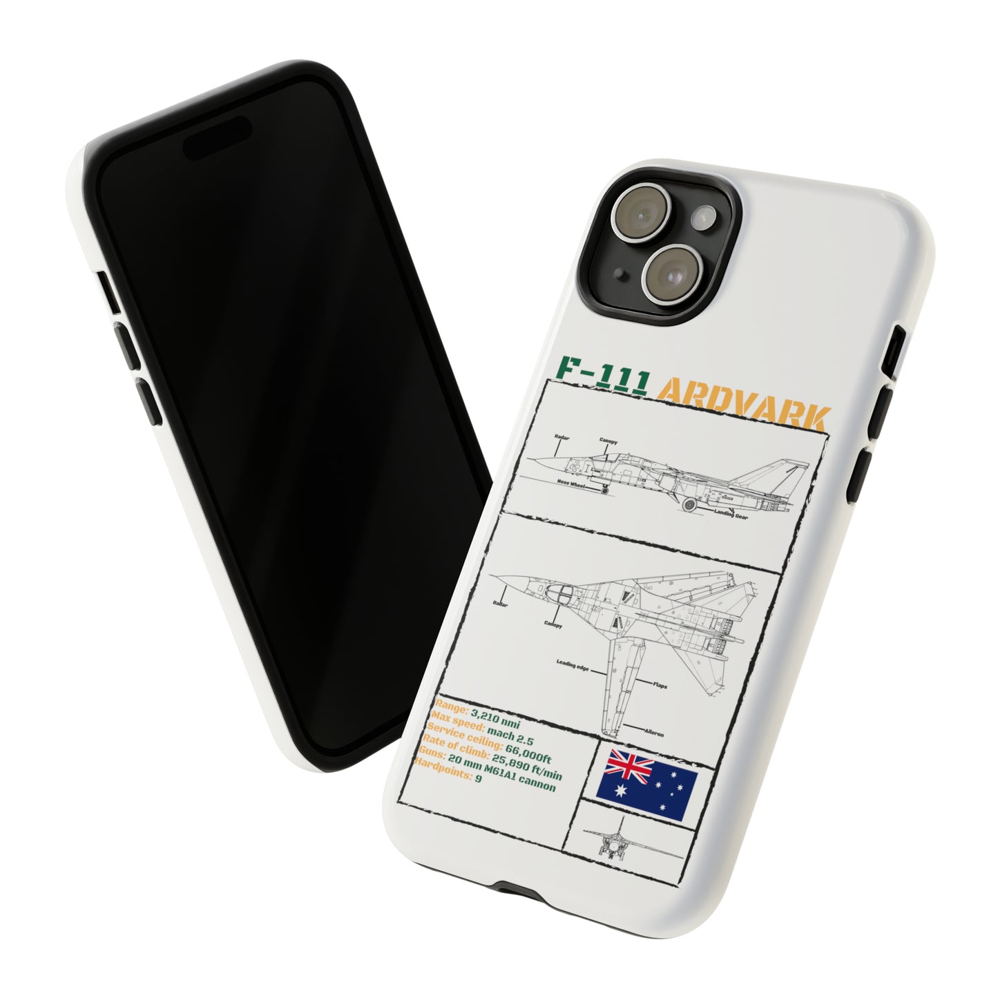 F-111 Aardvark Schematic edition phone case (RAAF Colour-Way)