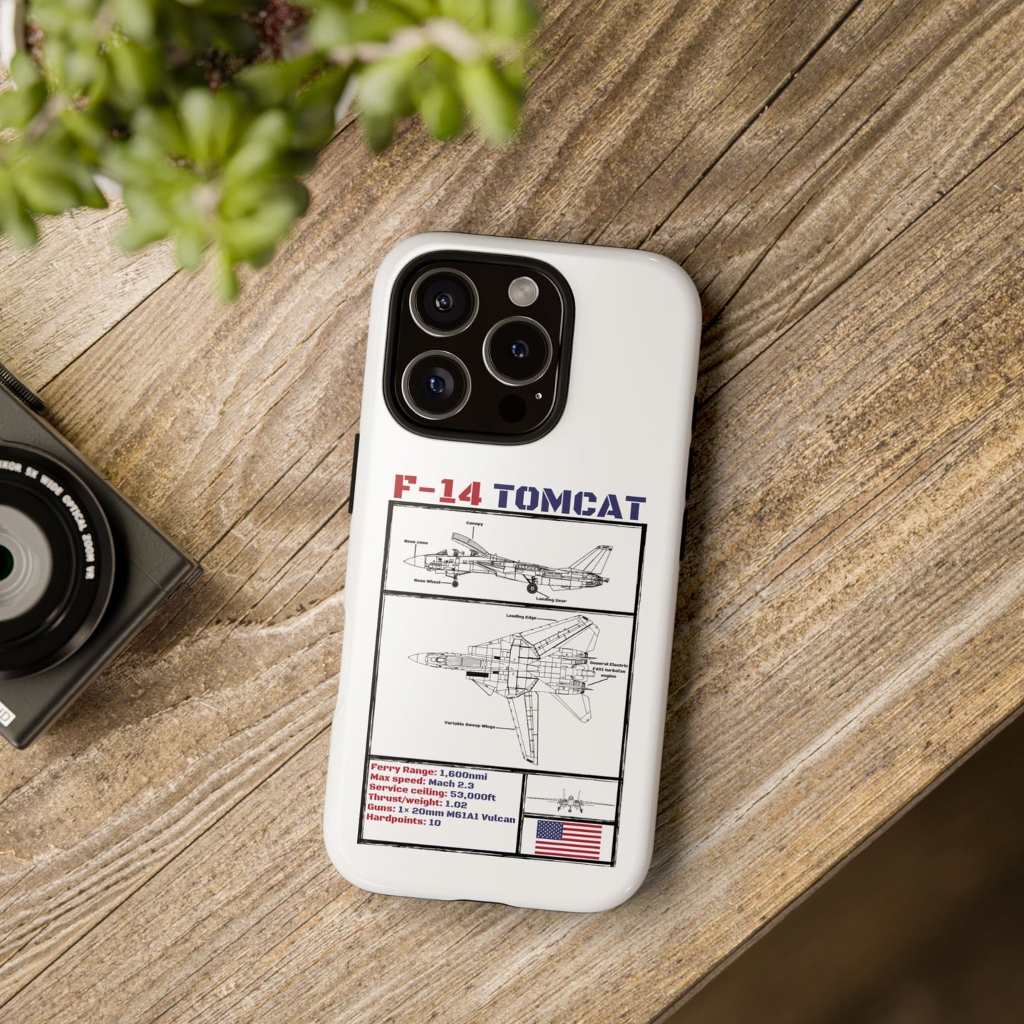 F-14 Tomcat Schematic edition phone case (USAF Colour-Way)