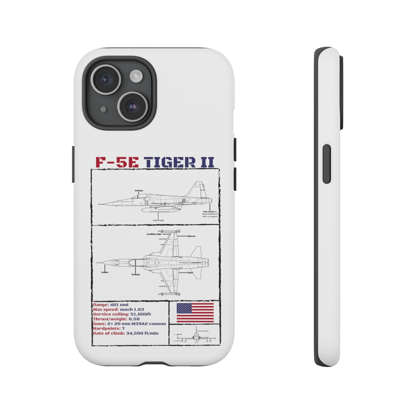 F-5E Schematic edition phone case (USAF Colour-Way)