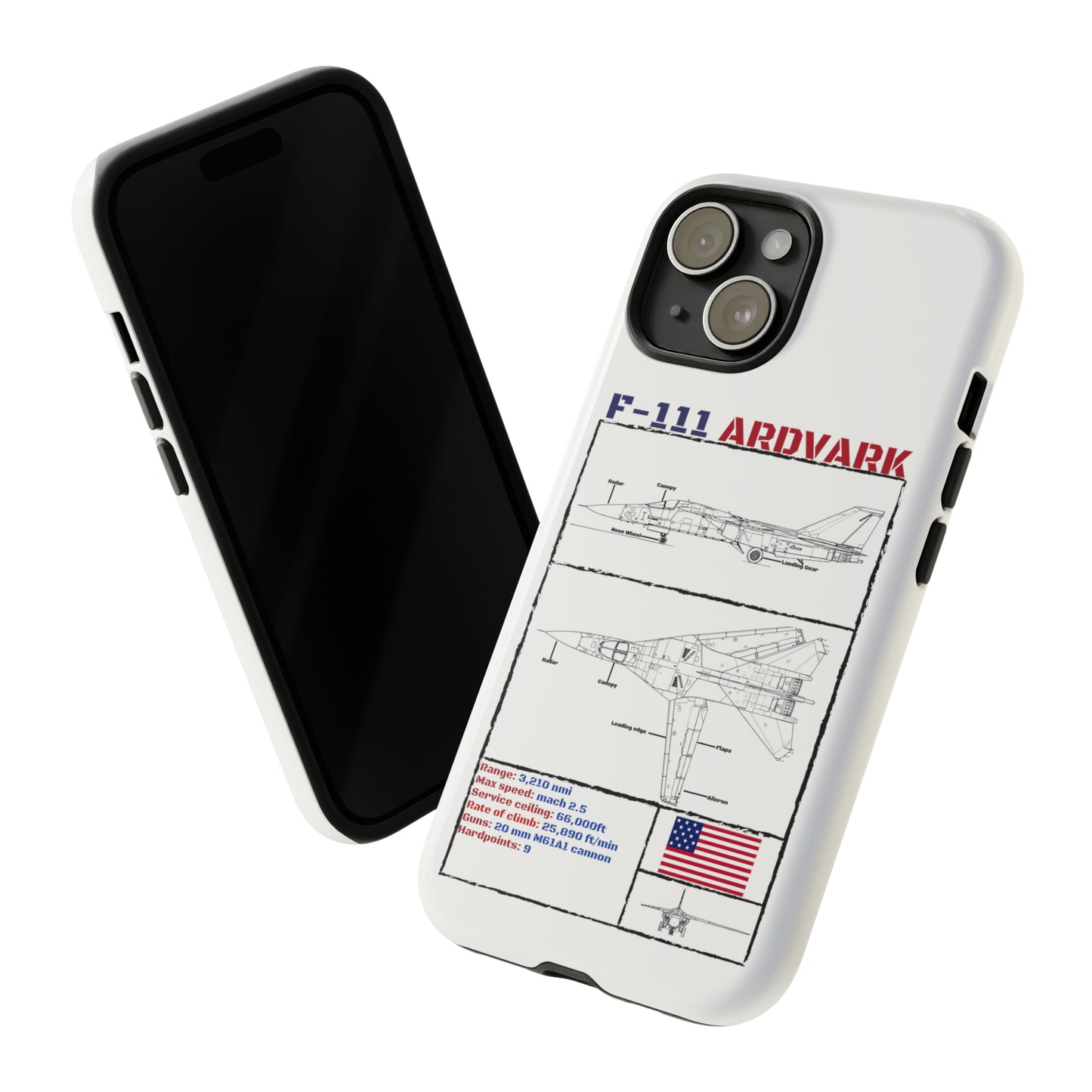 F-111 Aardvark Schematic edition phone case (USAF Colour-Way)