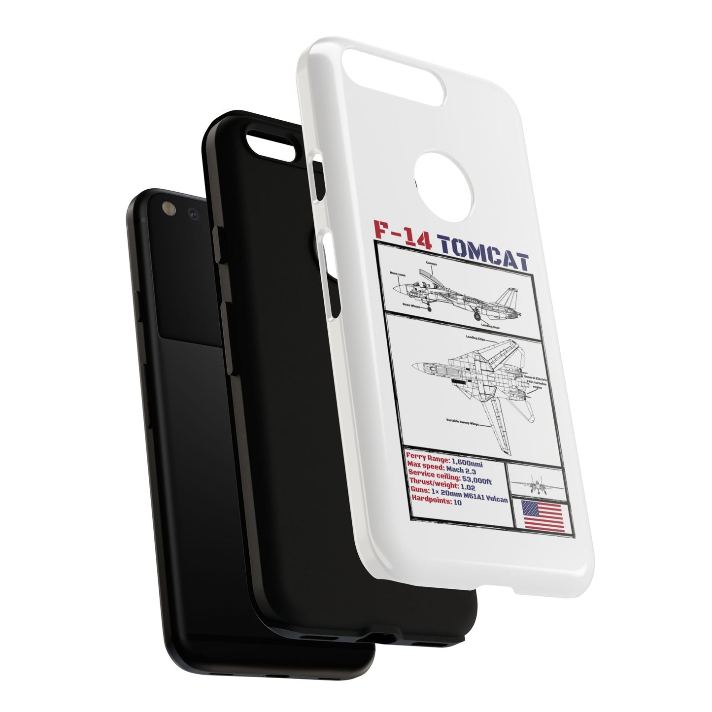 F-14 Tomcat Schematic edition phone case (USAF Colour-Way)