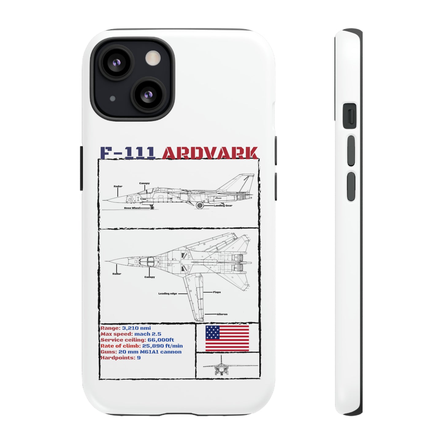 F-111 Aardvark Schematic edition phone case (USAF Colour-Way)