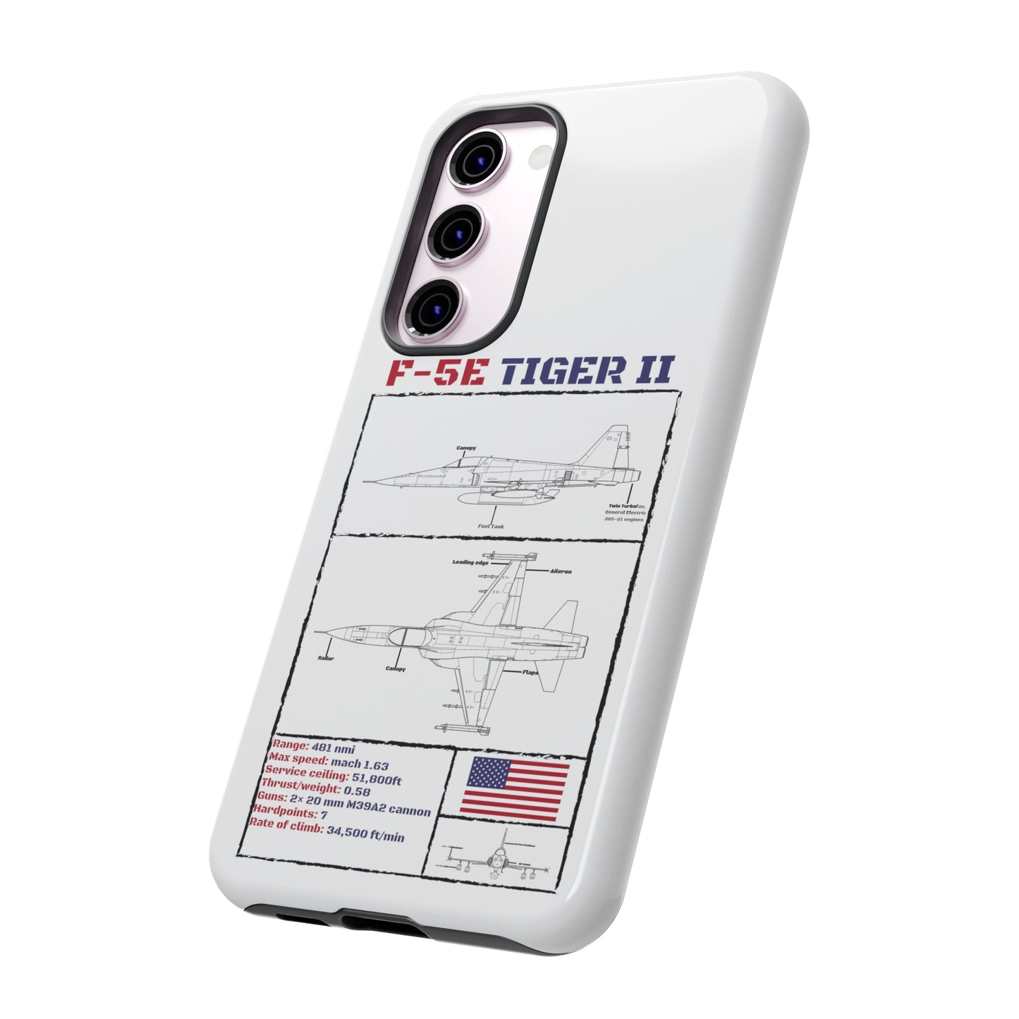 F-5E Schematic edition phone case (USAF Colour-Way)