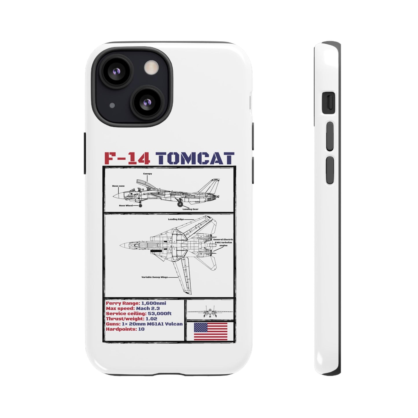 F-14 Tomcat Schematic edition phone case (USAF Colour-Way)