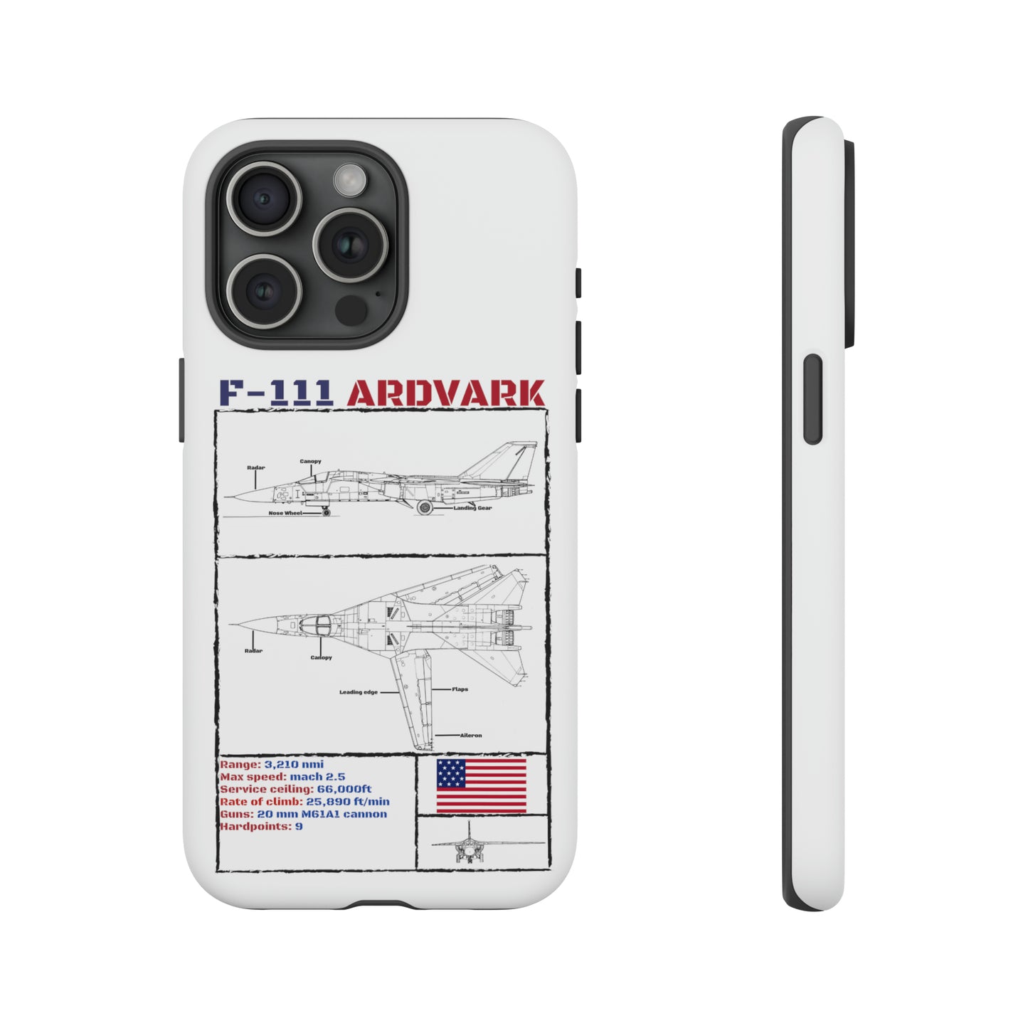 F-111 Aardvark Schematic edition phone case (USAF Colour-Way)