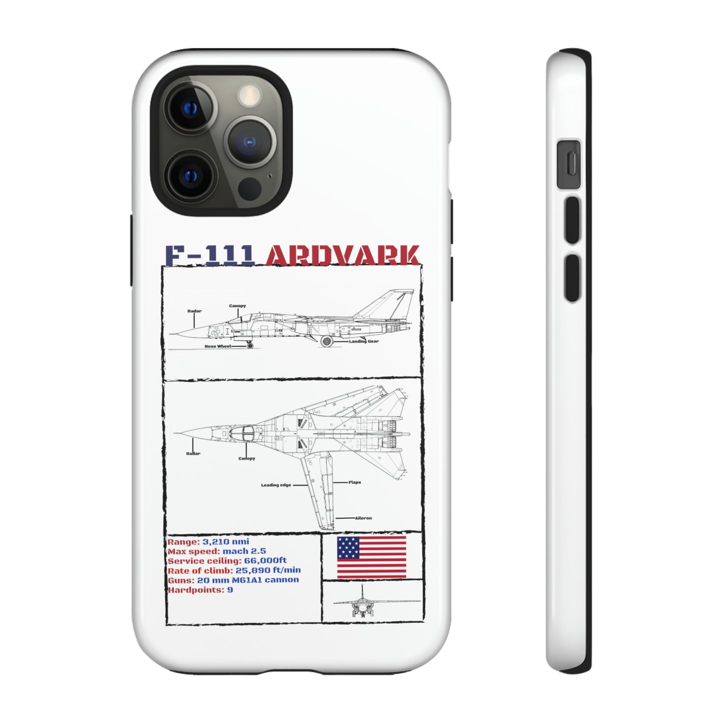 F-111 Aardvark Schematic edition phone case (USAF Colour-Way)