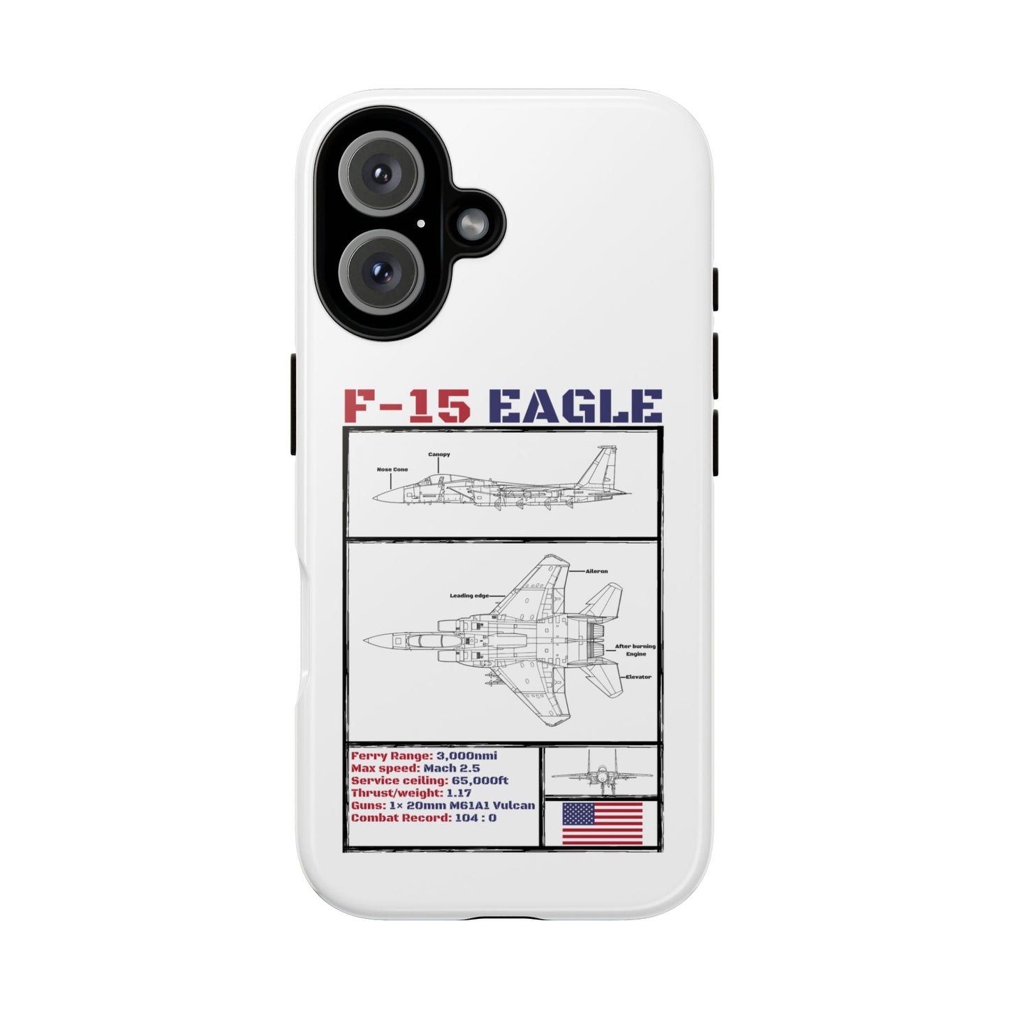 F-15 Eagle Schematic edition phone case (USAF Colour-Way)