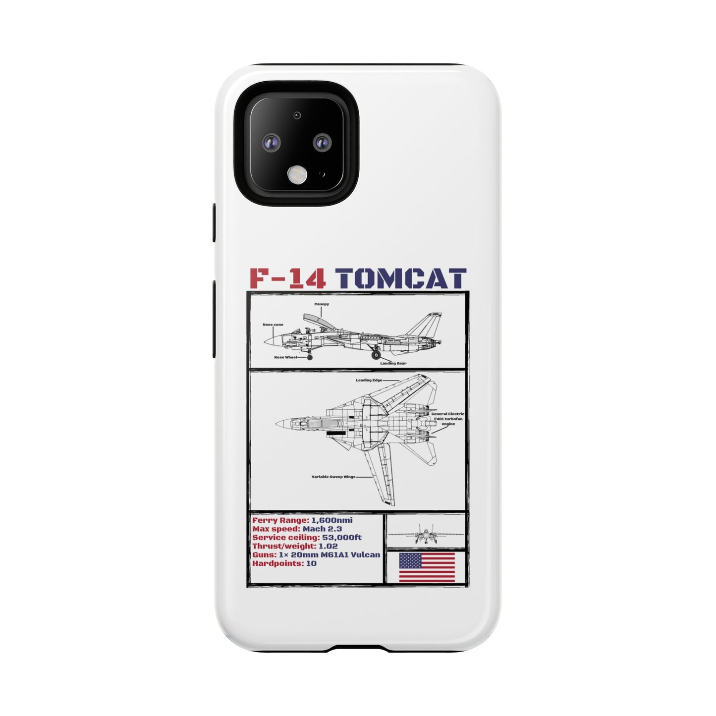 F-14 Tomcat Schematic edition phone case (USAF Colour-Way)