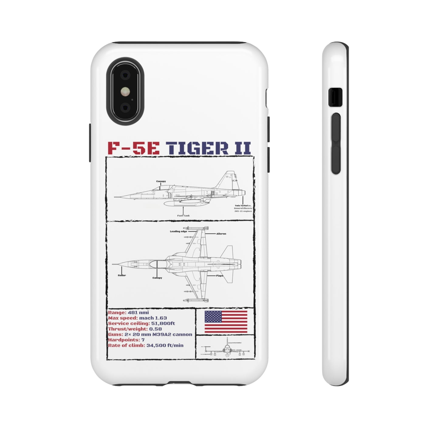 F-5E Schematic edition phone case (USAF Colour-Way)
