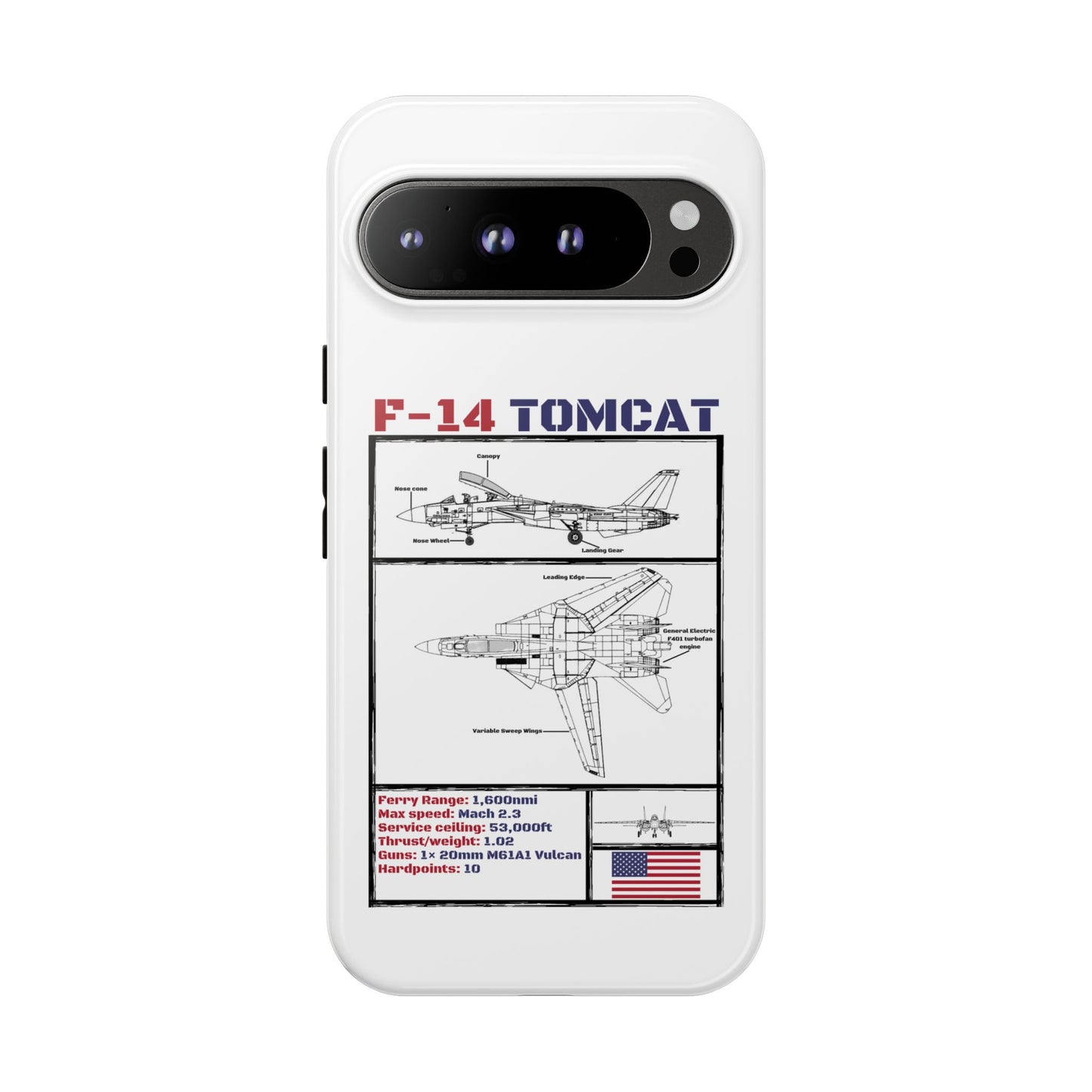 F-14 Tomcat Schematic edition phone case (USAF Colour-Way)