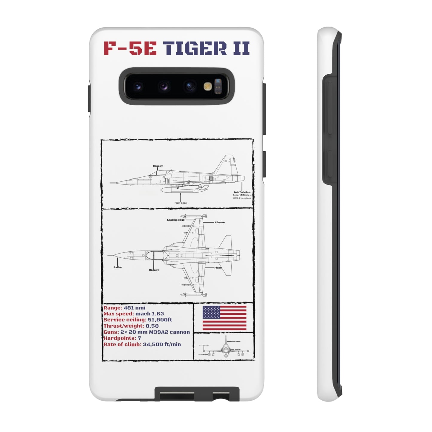 F-5E Schematic edition phone case (USAF Colour-Way)