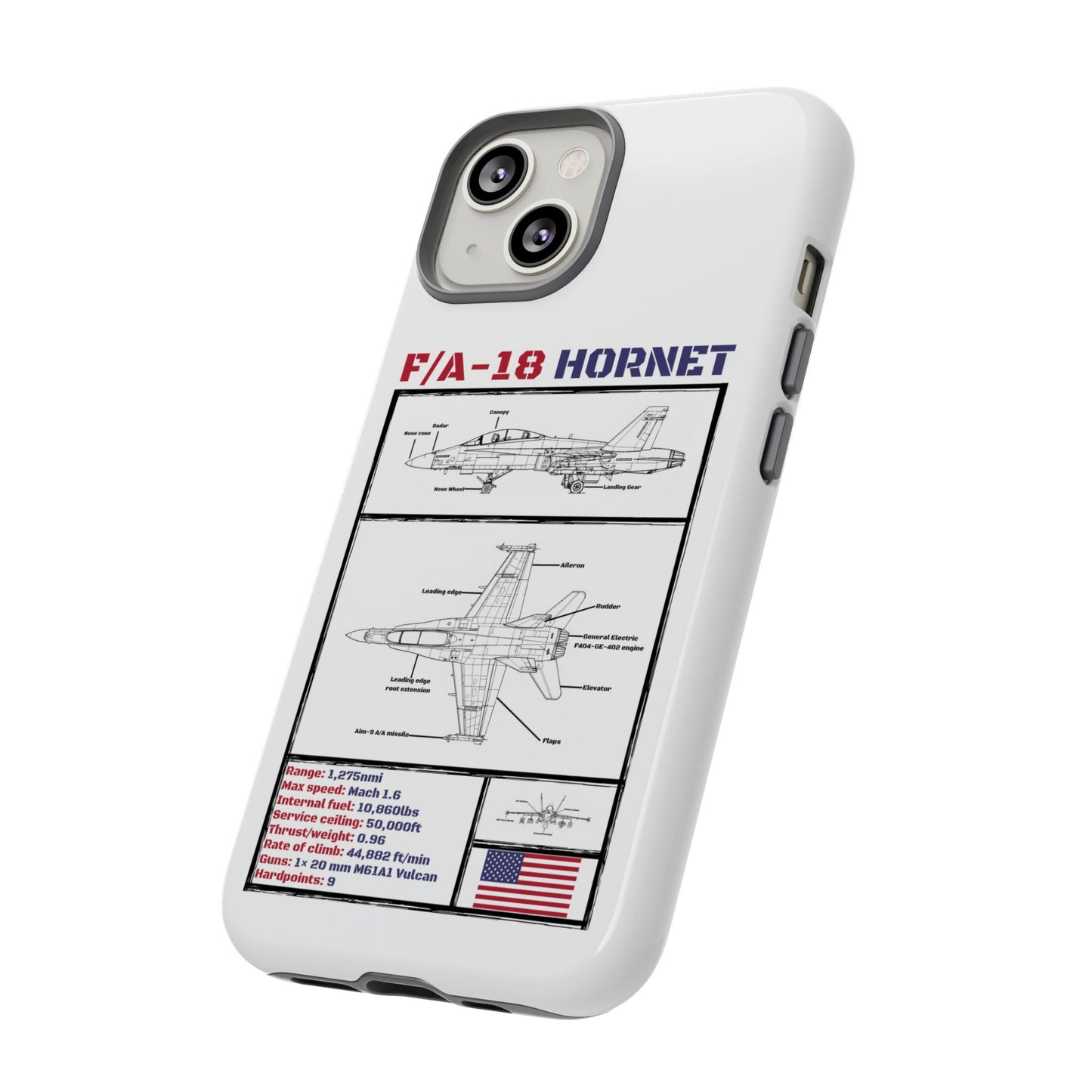 F/A-18 Hornet Schematic edition phone case (USAF Colour-Way)