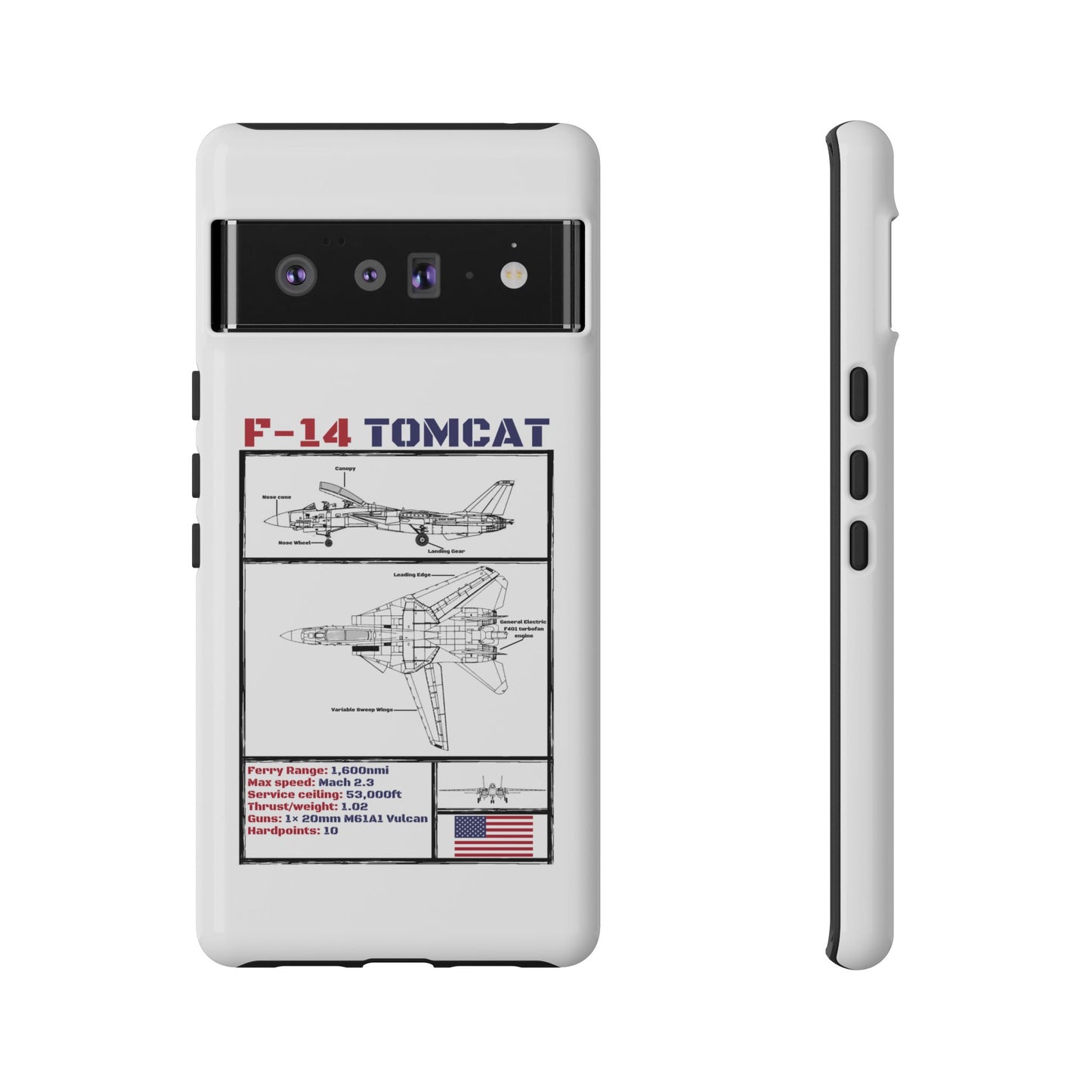 F-14 Tomcat Schematic edition phone case (USAF Colour-Way)