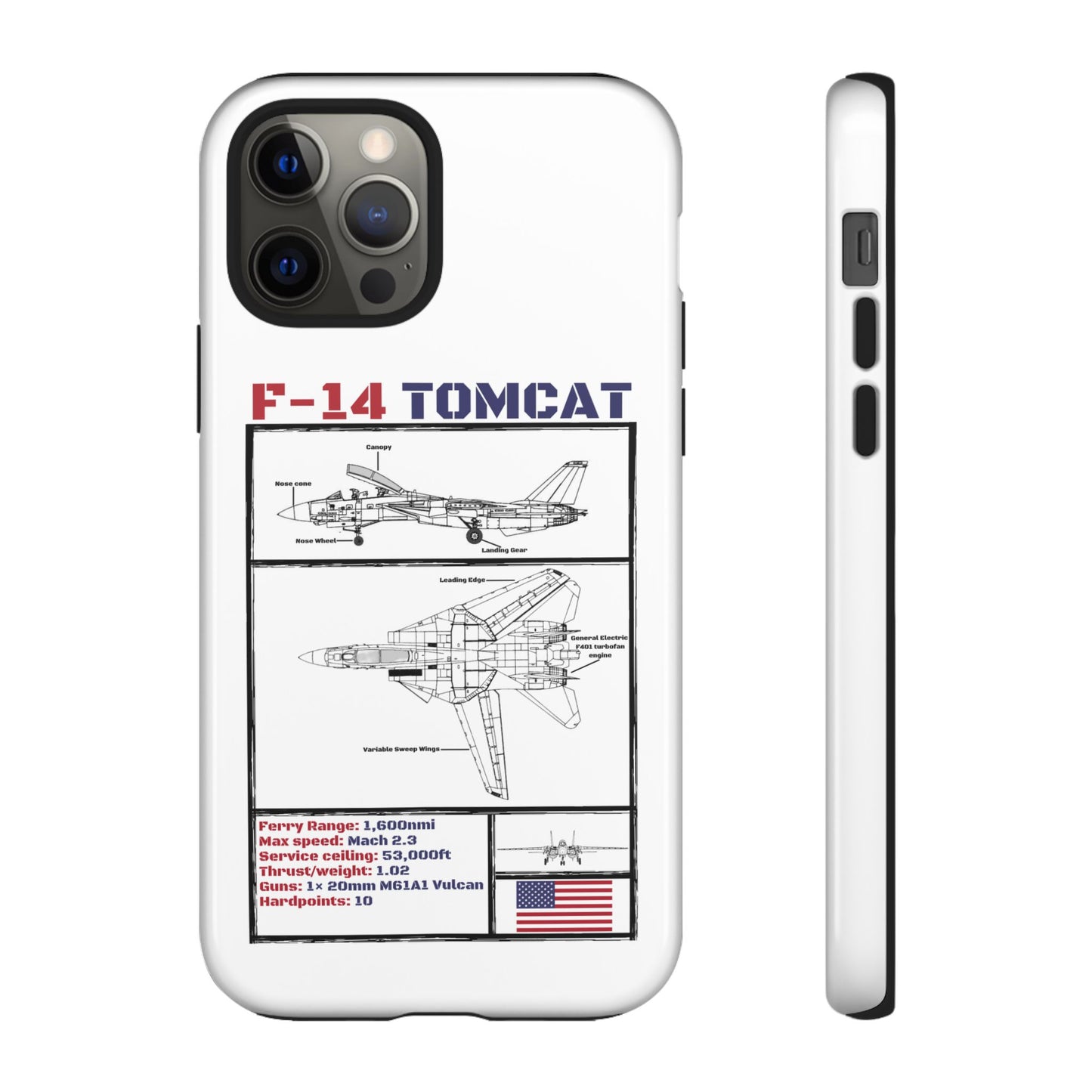 F-14 Tomcat Schematic edition phone case (USAF Colour-Way)